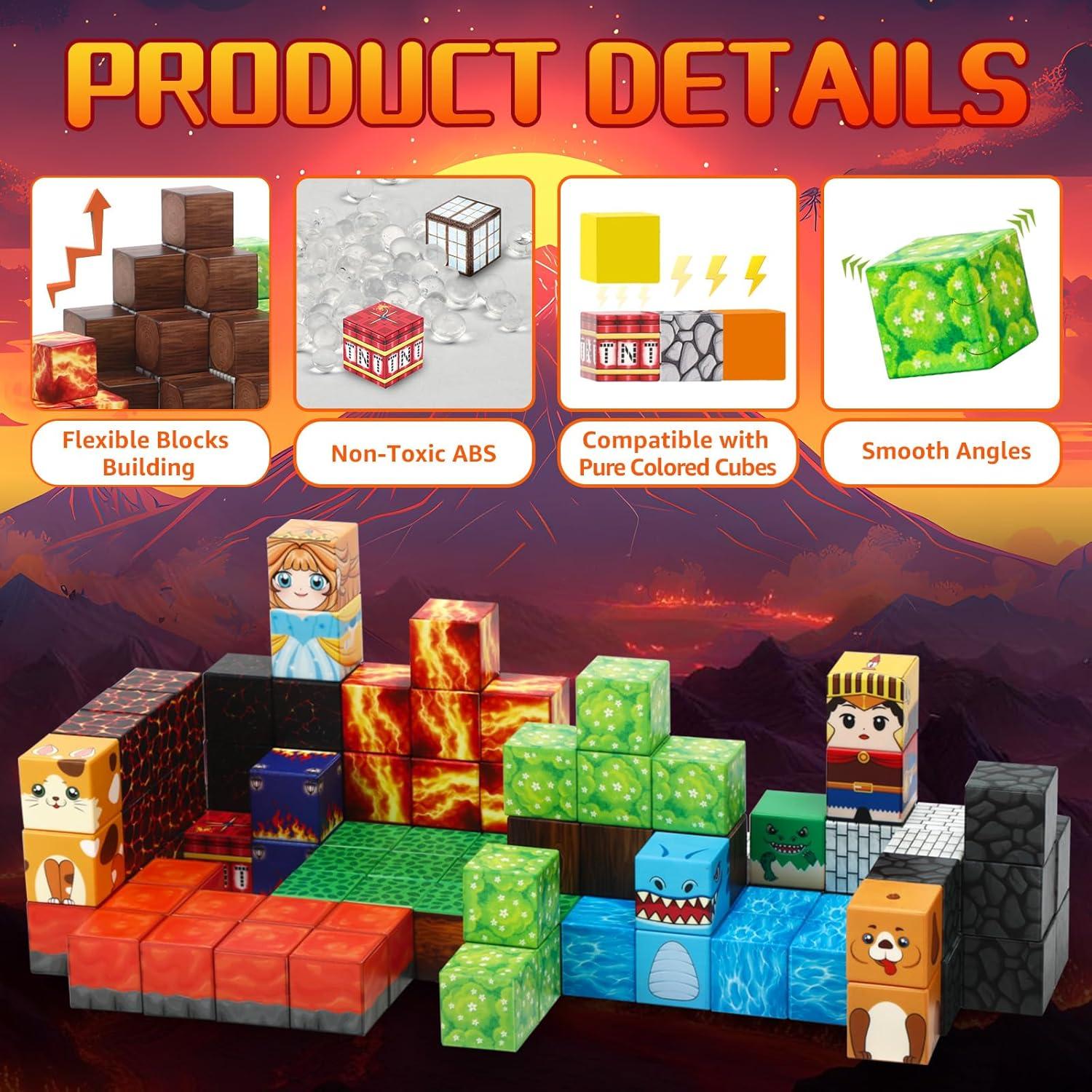 Bloques Magnéticos de Dinosaurio BENOKER 100 Piezas Juguete STEM