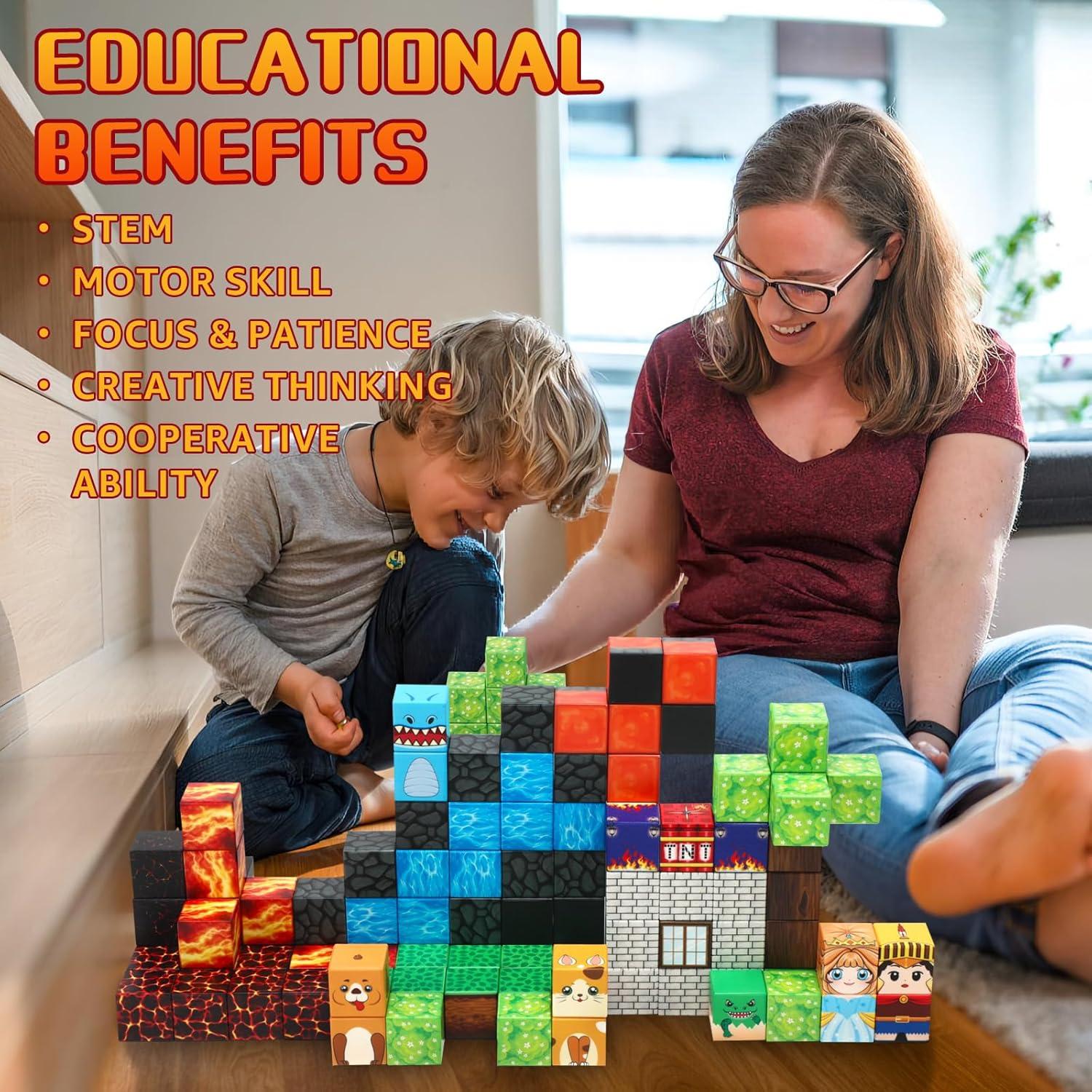 Bloques Magnéticos de Dinosaurio BENOKER 100 Piezas Juguete STEM