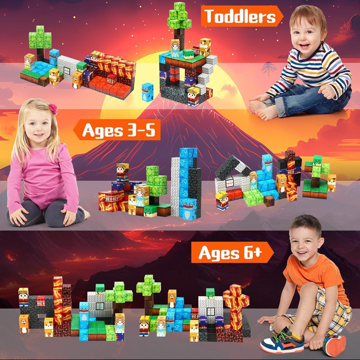 Bloques Magnéticos de Dinosaurio BENOKER 100 Piezas Juguete STEM