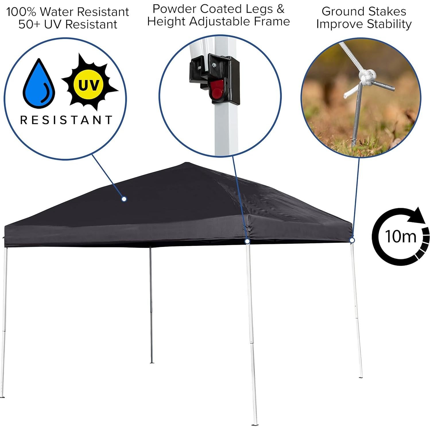 Carpa Instantánea Plegable EMMA + OLIVER 3x3m Resistente al Clima
