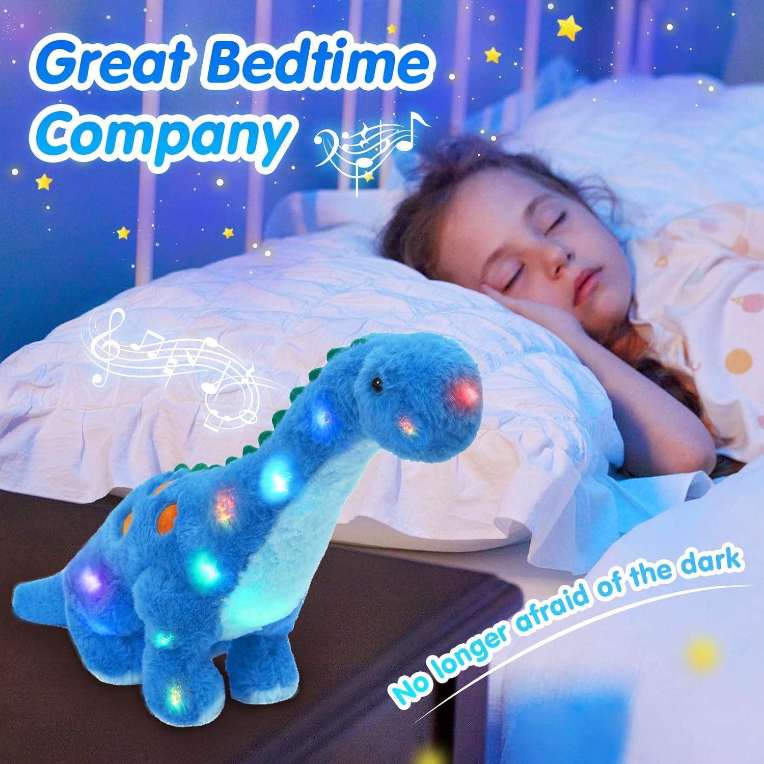 Houwsbaby Dinosaurio de Peluche Musical LED Azul 35,56 cm