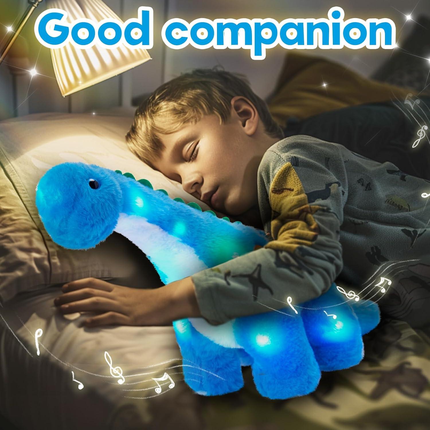 Houwsbaby Dinosaurio de Peluche Musical LED Azul 35,56 cm