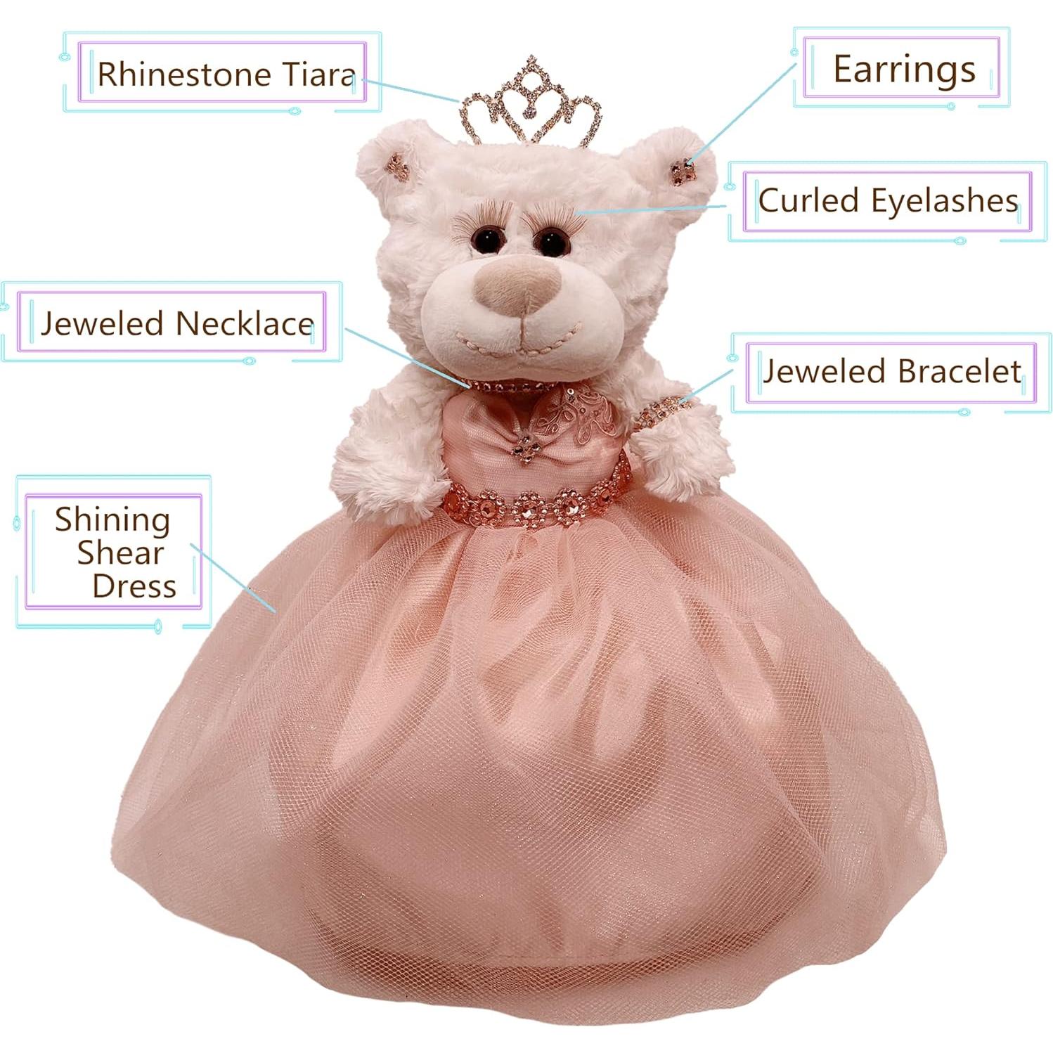 Oso de Peluche Quinceañera 30 cm Kinnex Azul Bebé