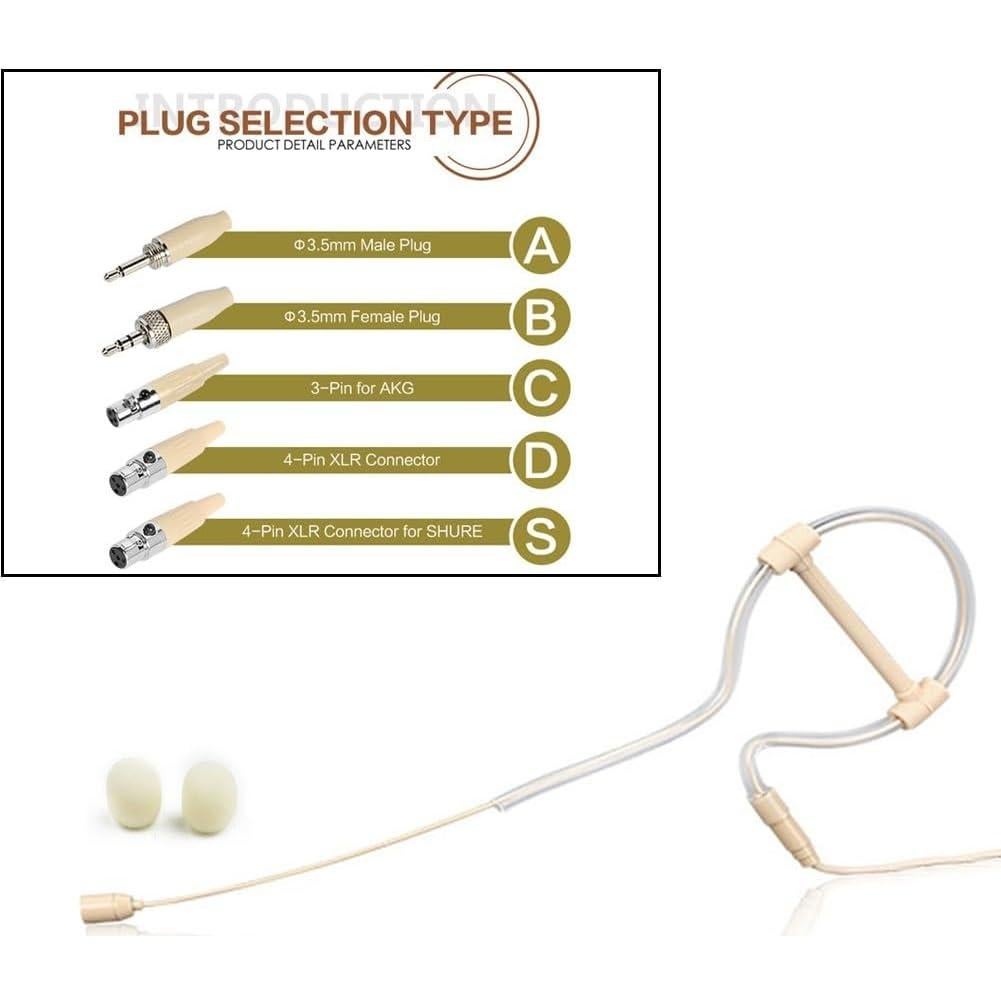Micrófono de Diadema Beige con Conector 3.5mm y XLR