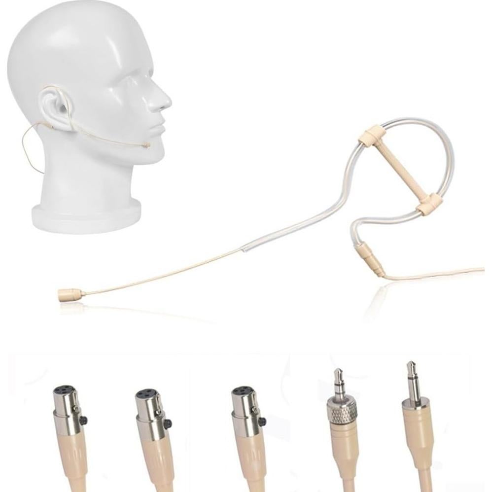 Micrófono de Diadema Beige con Conector 3.5mm y XLR