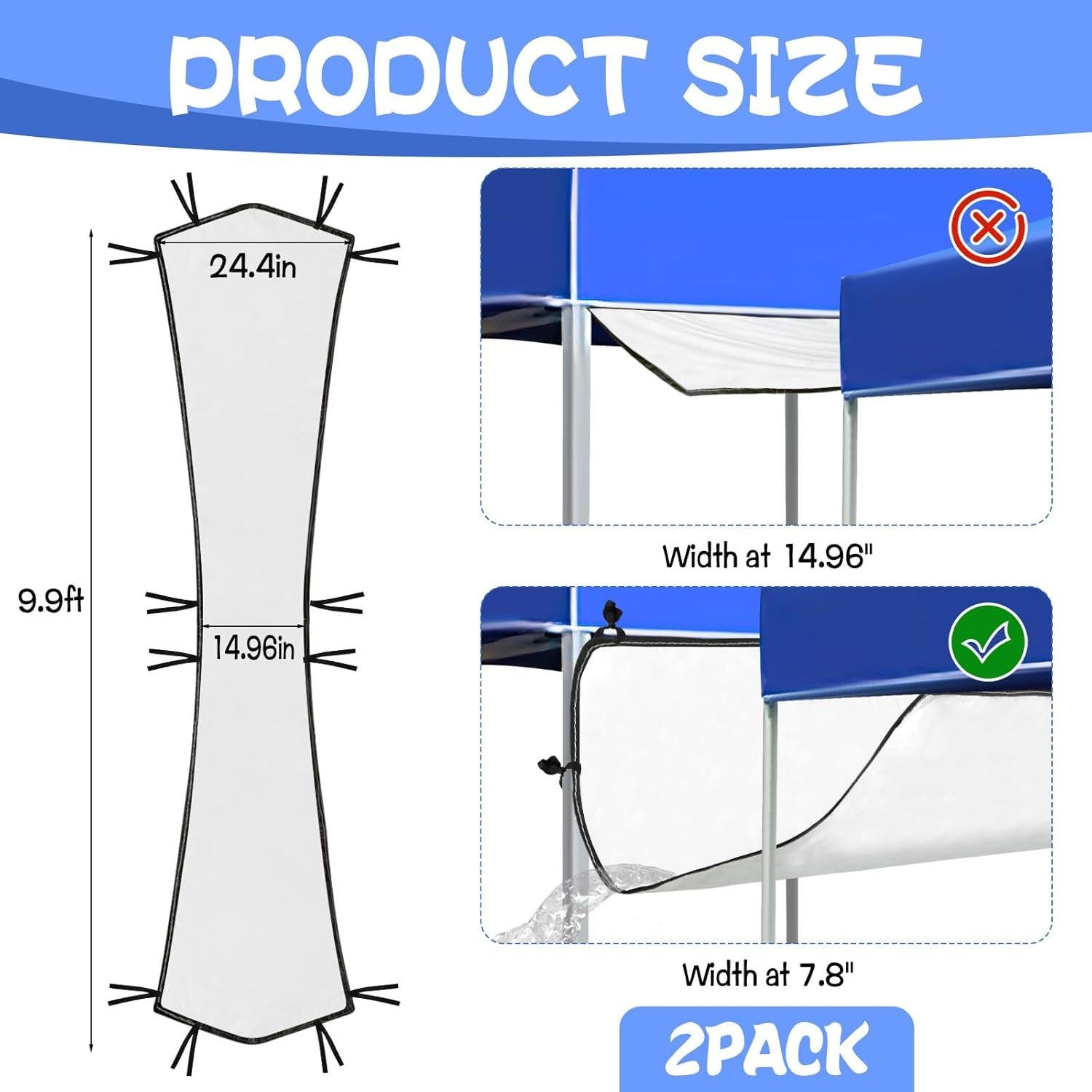 Canalones de Lluvia para Carpa Plegable HFYZZ 2 Pcs 304.8 cm