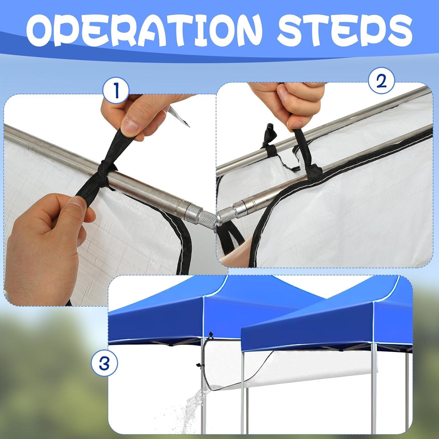 Canalones de Lluvia para Carpa Plegable HFYZZ 2 Pcs 304.8 cm