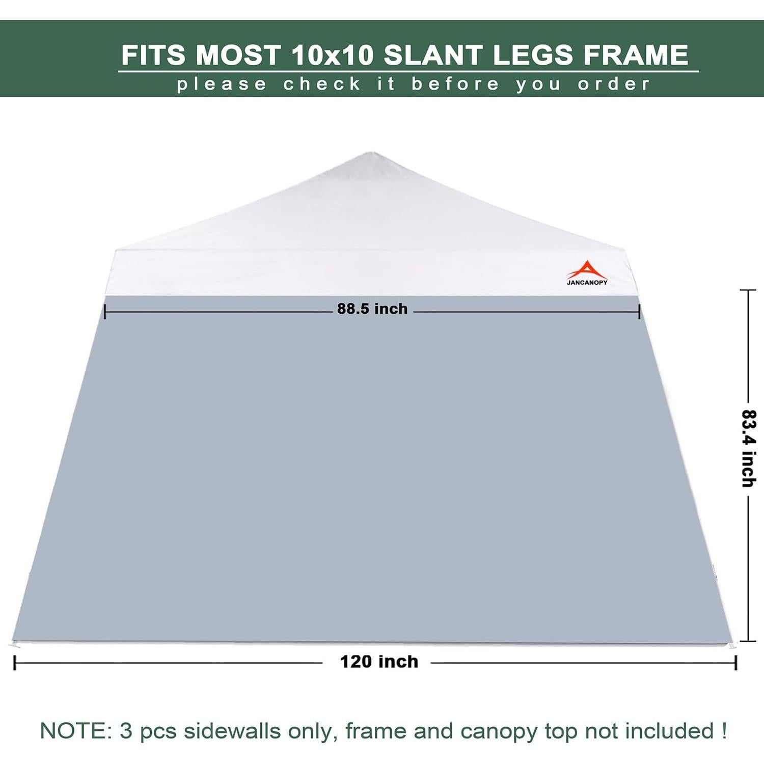 Paredes Laterales Grises JANCANOPY para Carpa 10x10 Pies