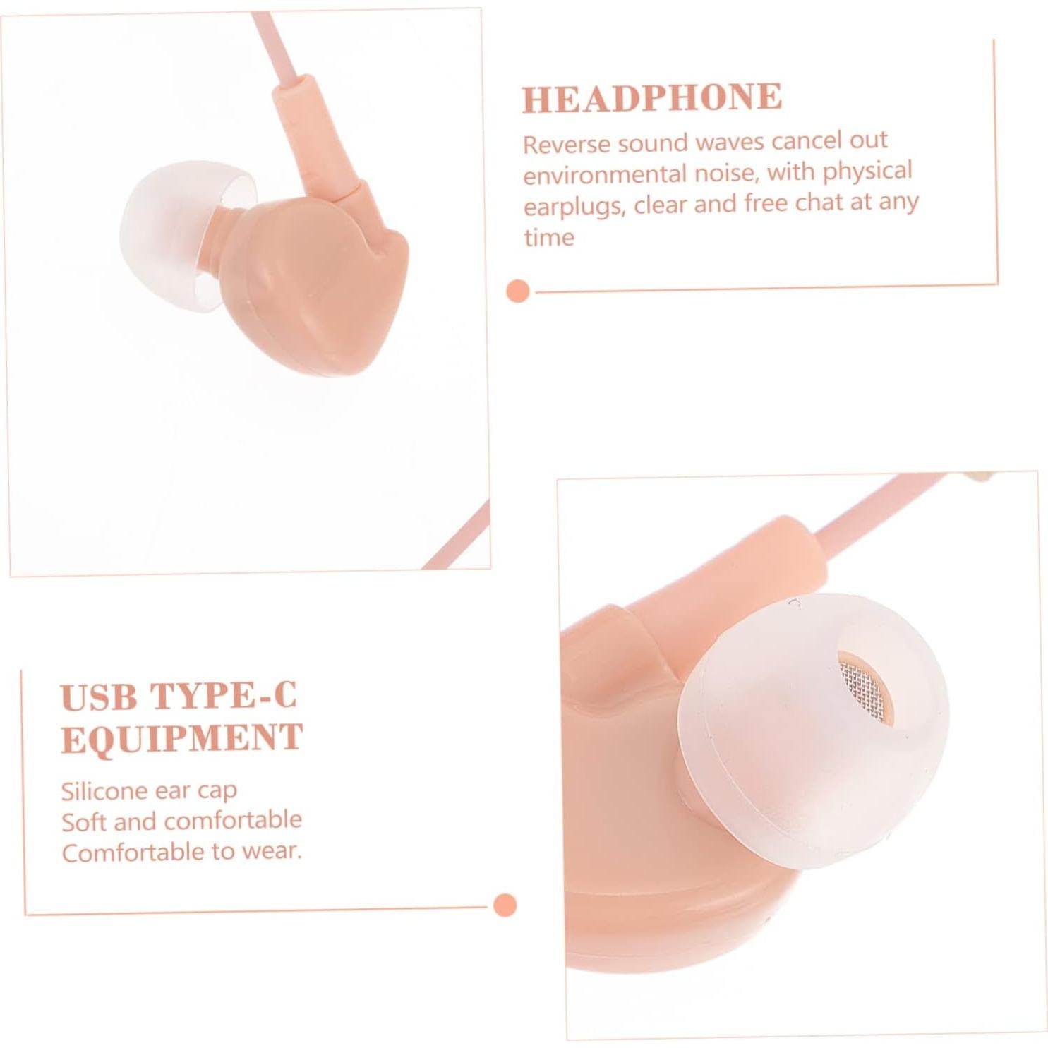 Auriculares con Cable Mikikit 2pcs con Micrófono Beige