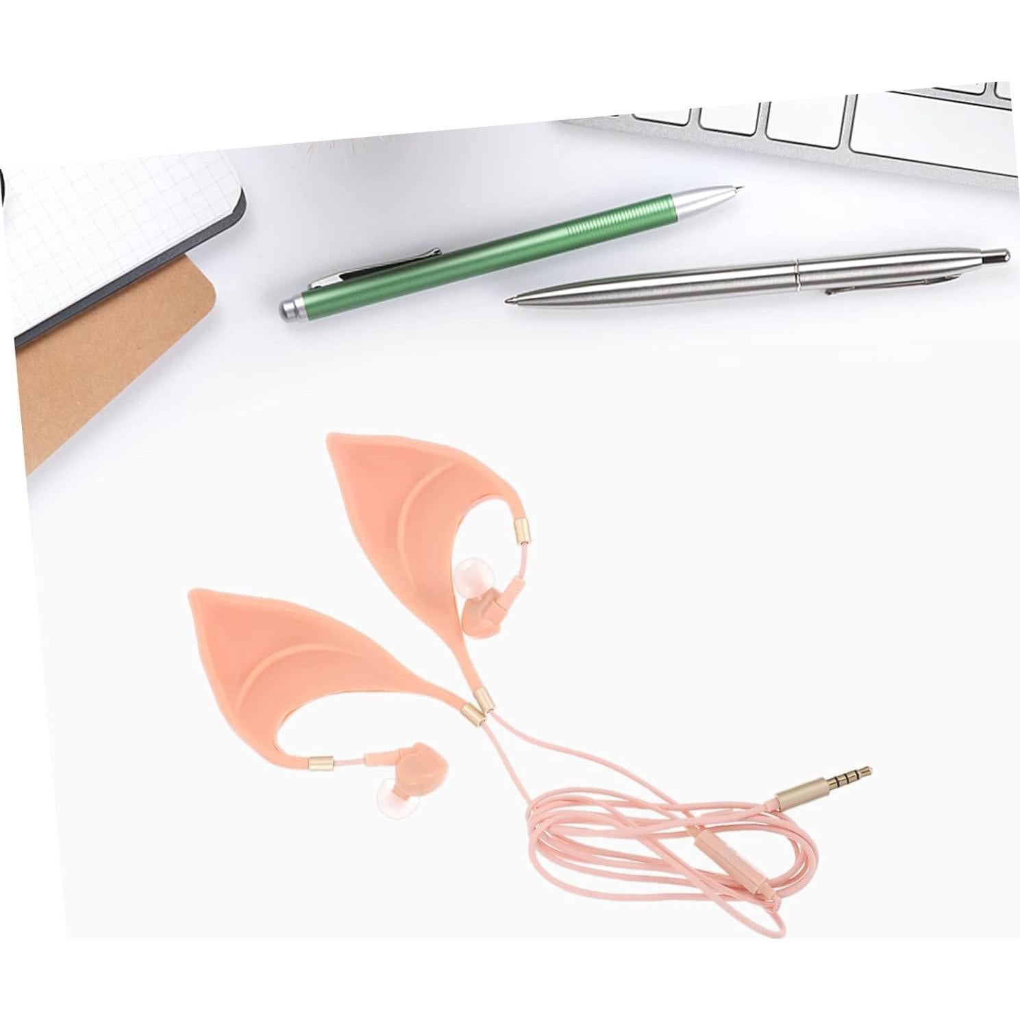 Auriculares con Cable Mikikit 2pcs con Micrófono Beige