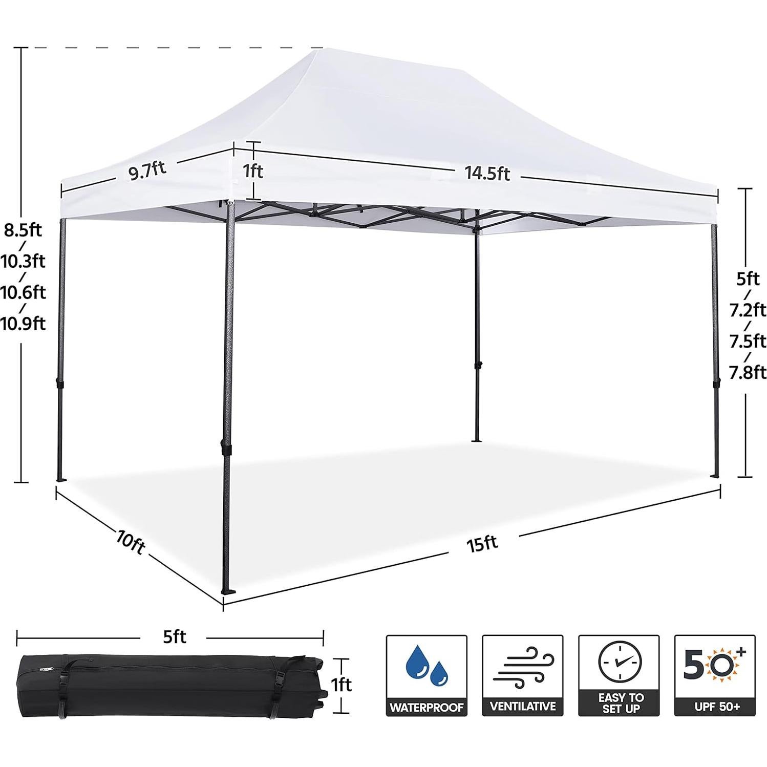 Carpa Plegable Topeakmart 3x4.5m Resistente al Agua para Exterior
