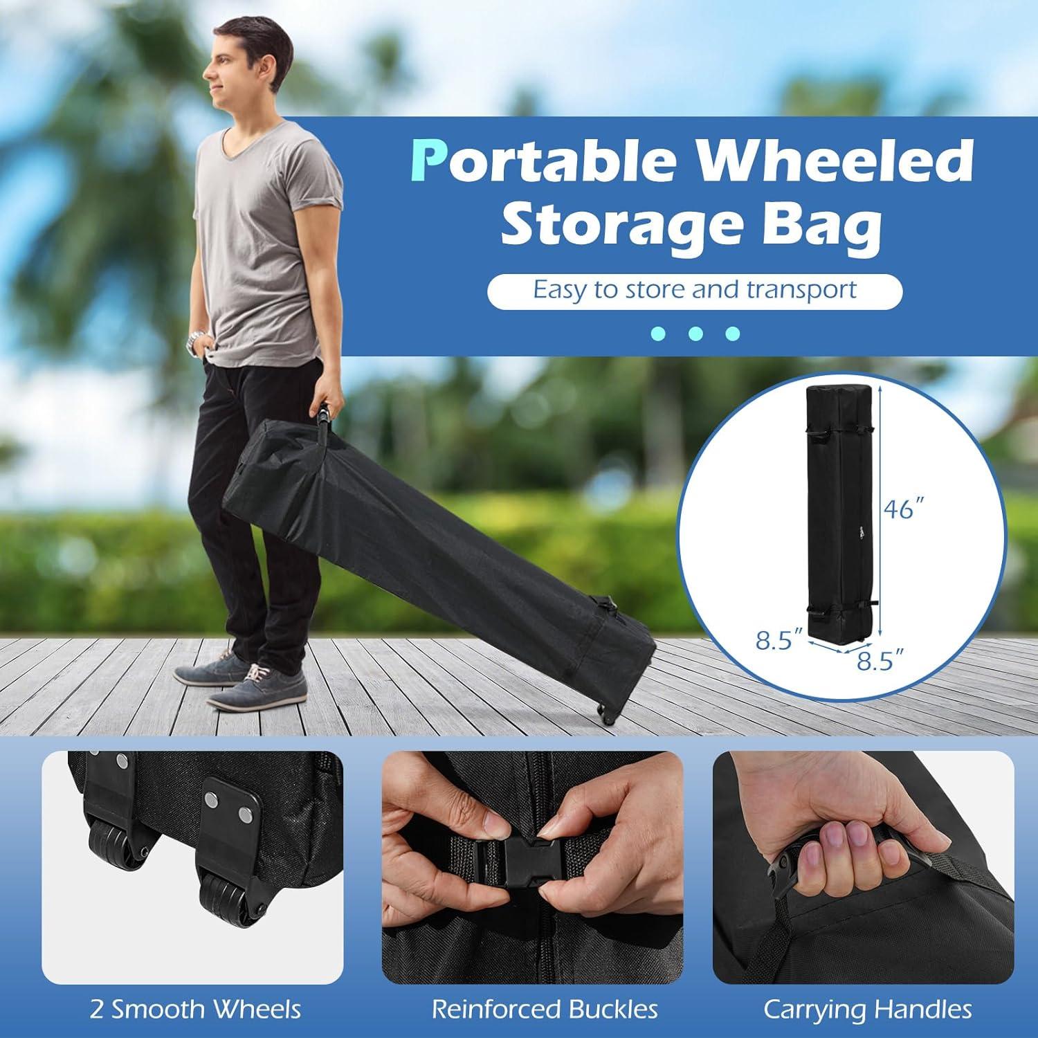 Carpa Plegable Goplus 3x3m con 4 Paredes Desmontables