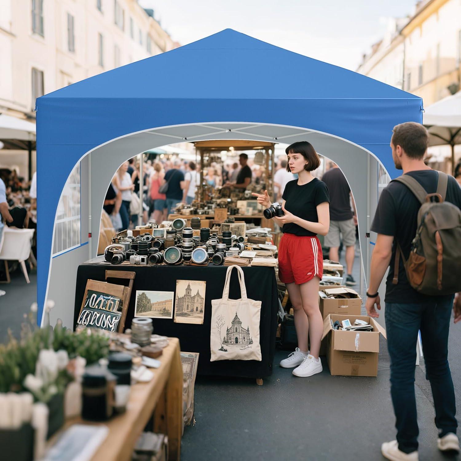 Carpa Plegable Goplus 3x3m con 4 Paredes Desmontables