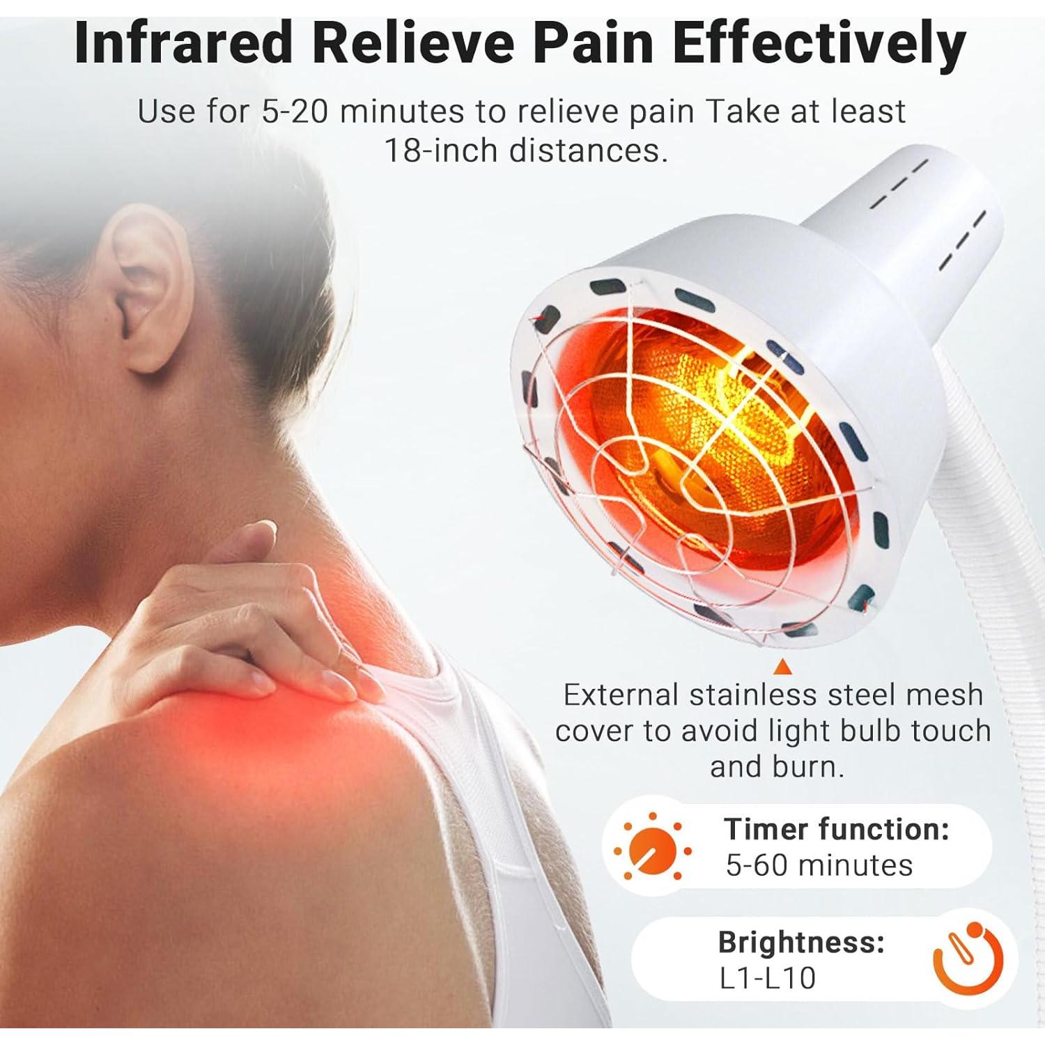 Lámpara Infrarroja Hoakya 275W Ajustable para Terapia