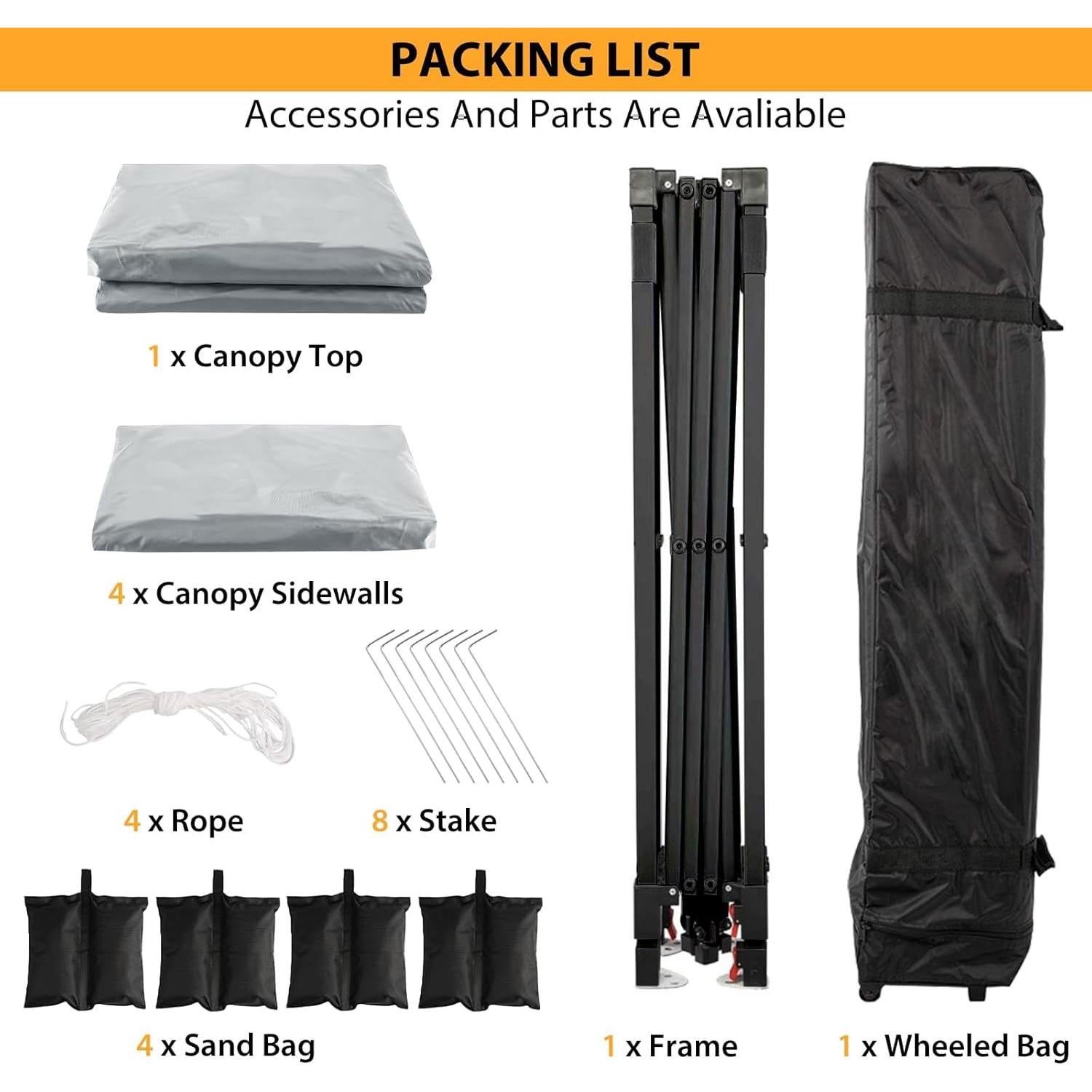 Carpa Pop Up Mochalight 3x3m Impermeable con Paredes Removibles