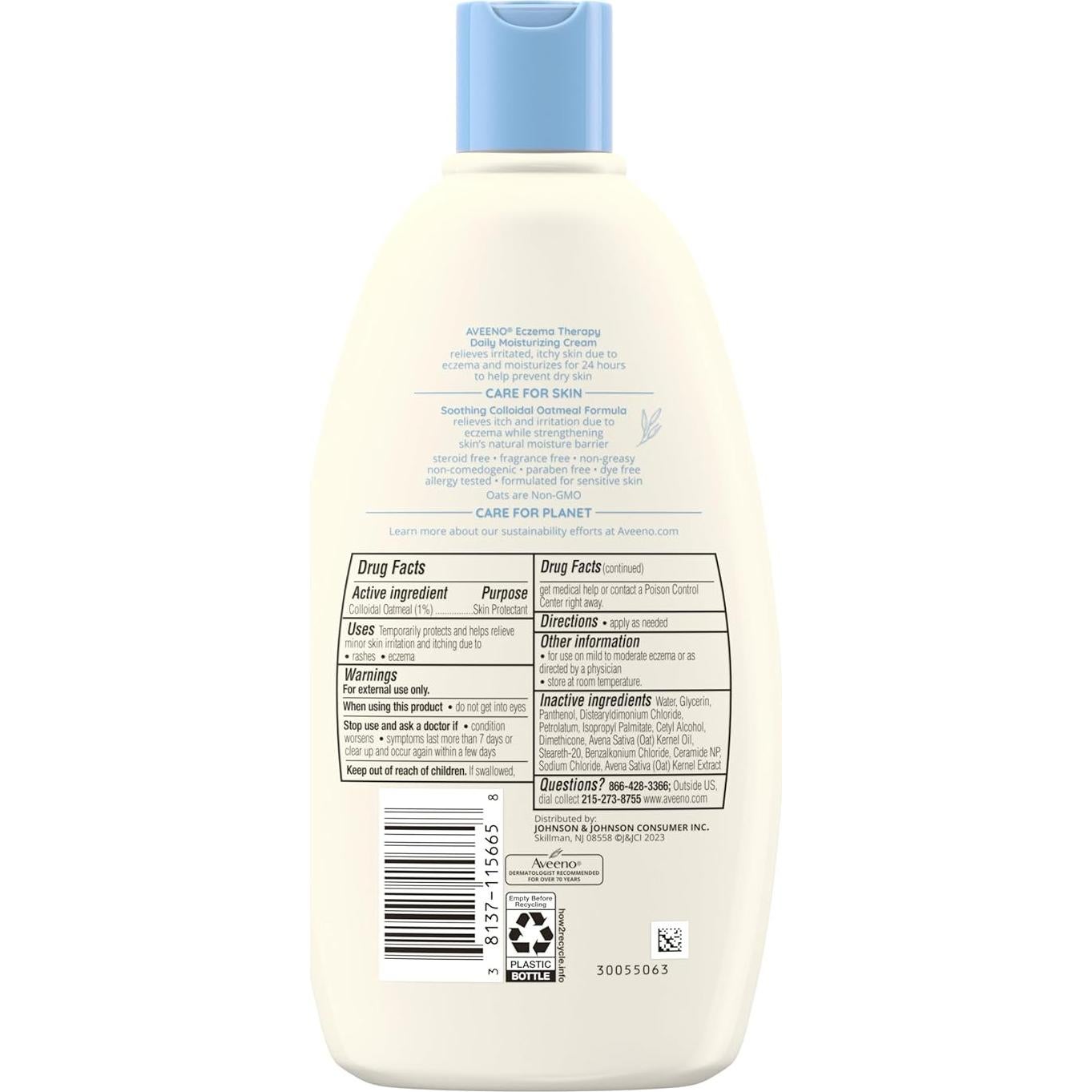 Crema Hidratante Diaria Aveeno 355 ml para Eczema Piel Sensible