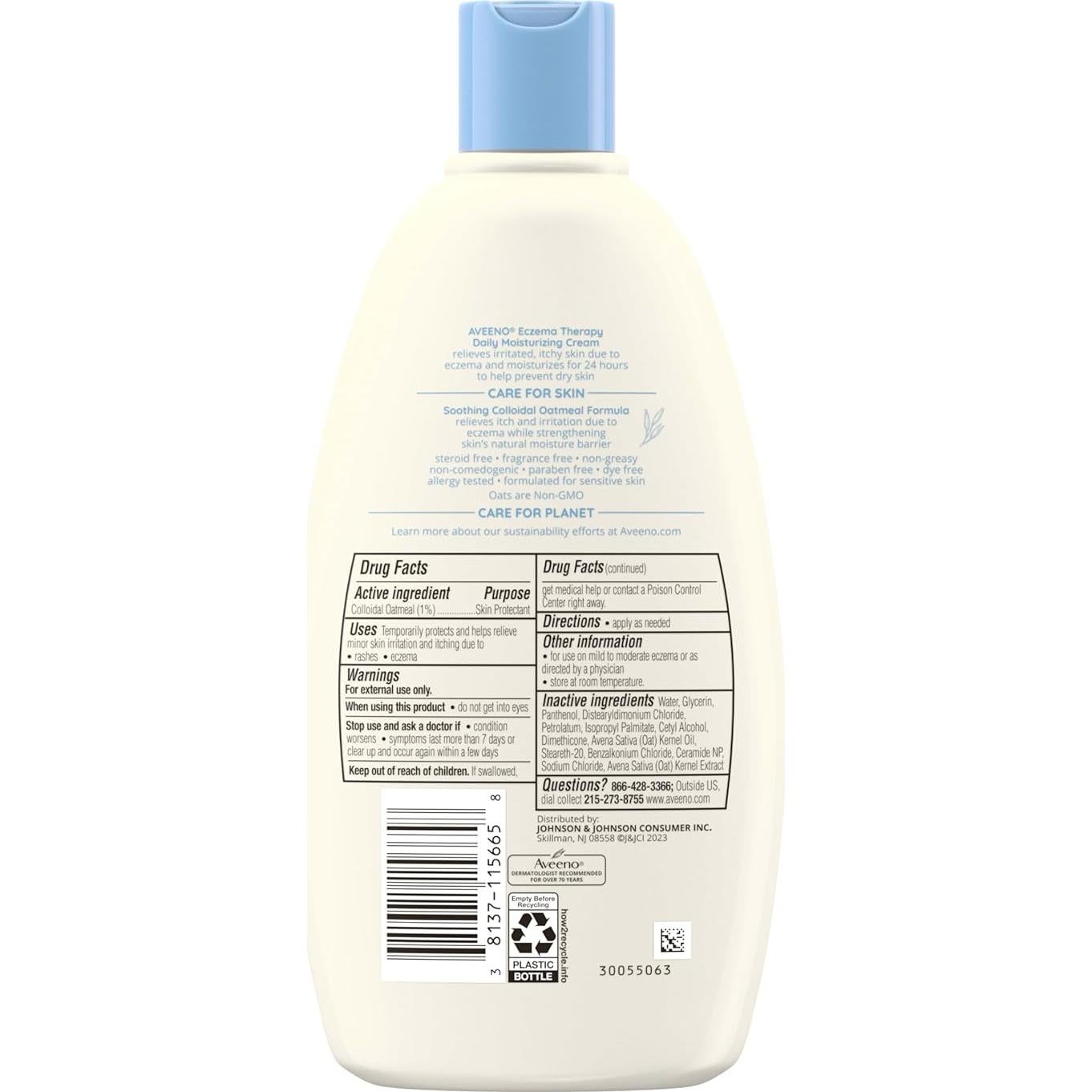 Crema Hidratante Diaria Aveeno 355 ml para Eczema Piel Sensible