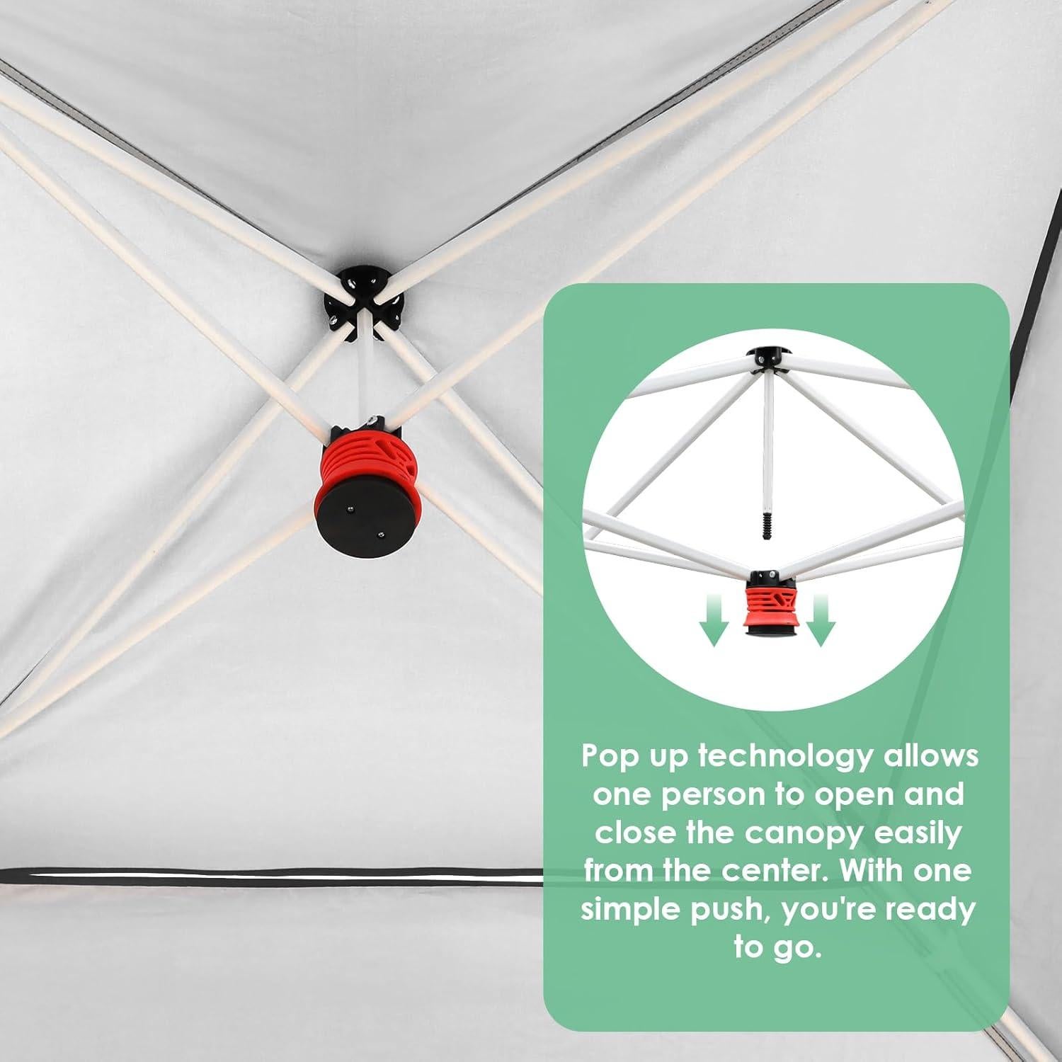 Carpa Plegable TLSUNNY 3.66m x 3.66m Blanca para Eventos