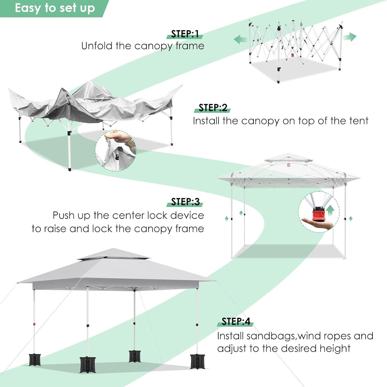 Carpa Plegable TLSUNNY 3.66m x 3.66m Blanca para Eventos