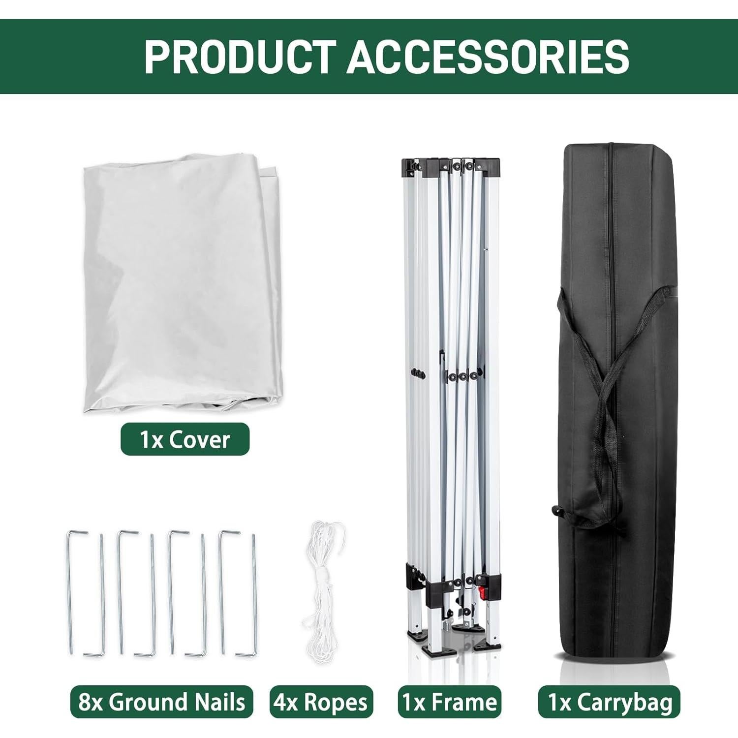 Carpa Pop Up 2x2m ANTSKU Blanca Impermeable con Bolsa