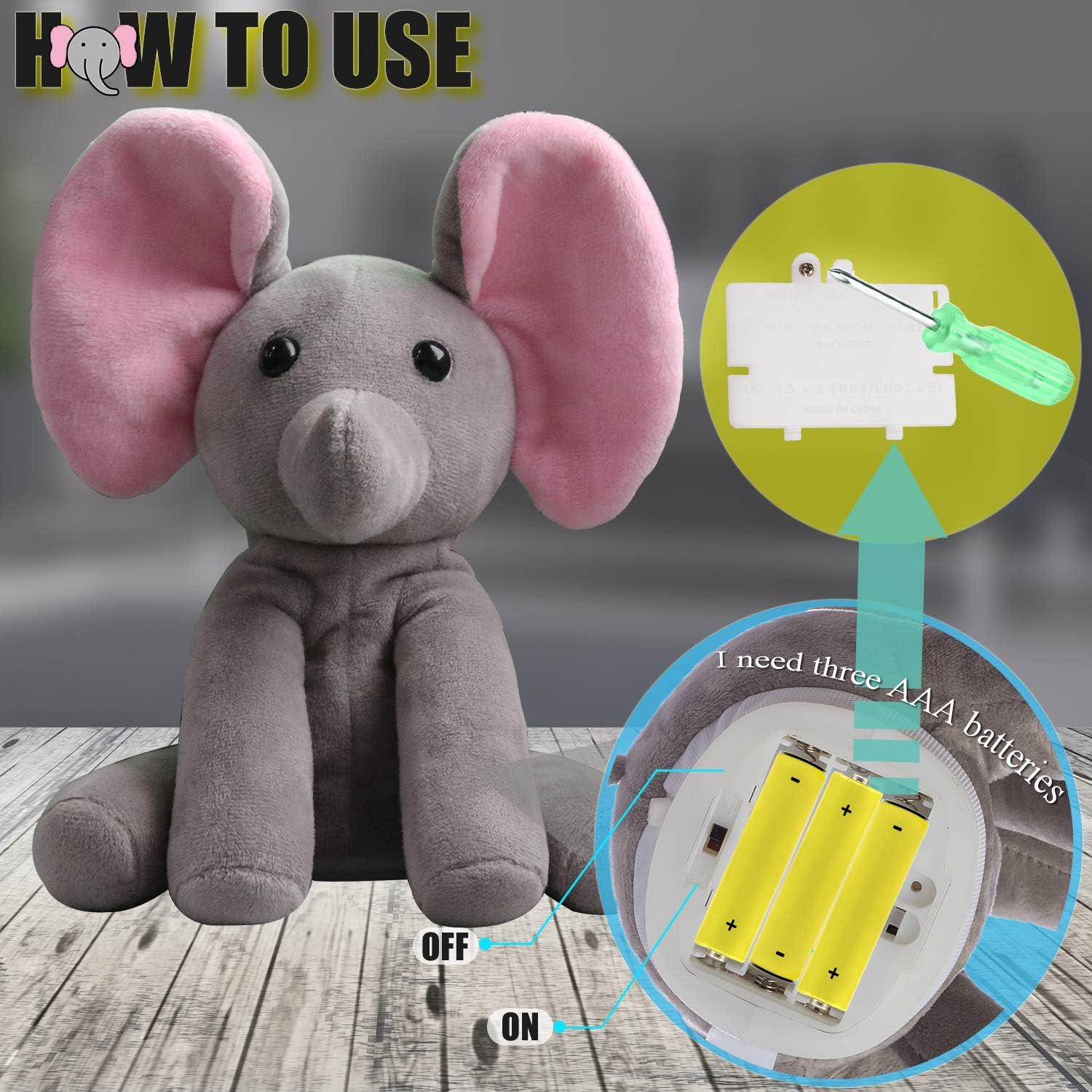 Elefante Hablante Qwifyu Juguete Interactivo Gris Rojo