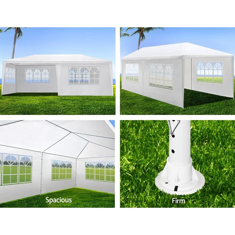 Carpa Gazebo F Fellie Cover 10x6m Blanca Impermeable 6 Paredes