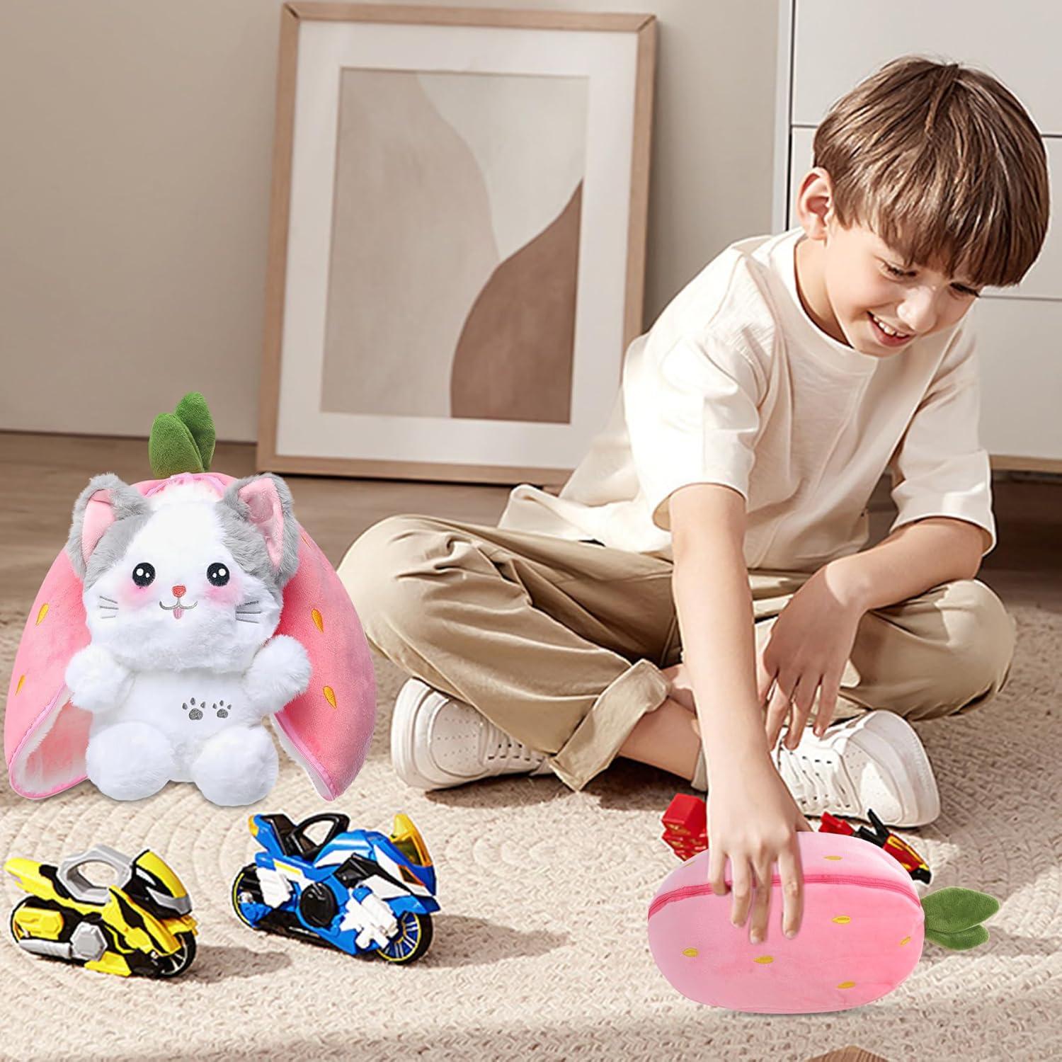 Gato de Peluche MIAODAM Fresa Reversible 19.8 cm