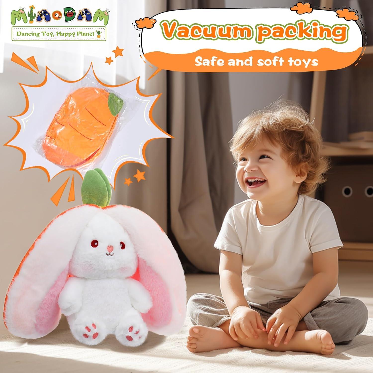 MIAODAM Conejo de Peluche 25 cm Suave y Agradable