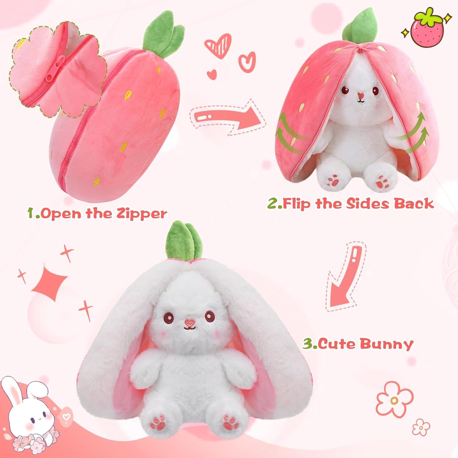 MIAODAM Conejo de Peluche 34.8 cm Almohada Kawaii