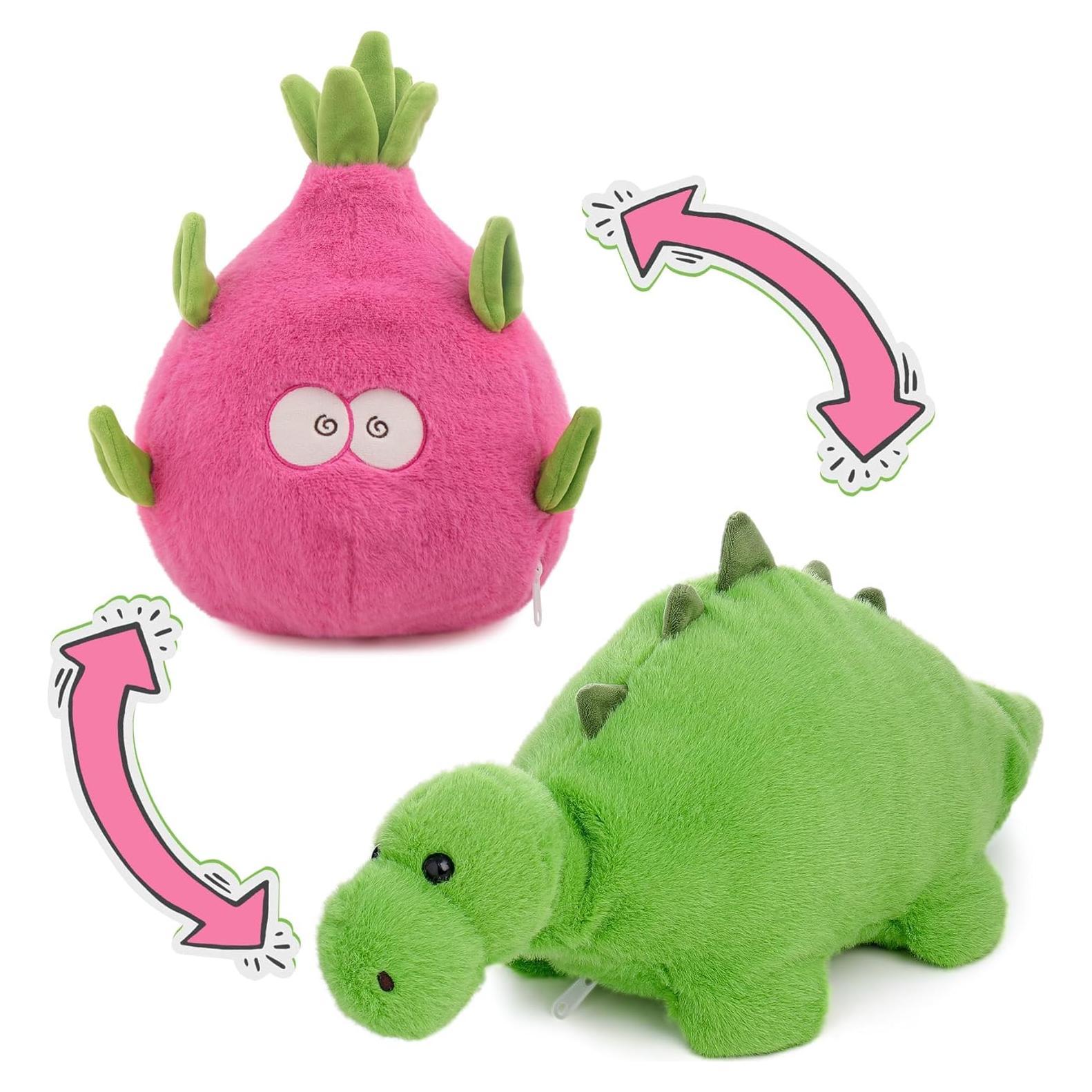 MIAODAM Peluche Reversible Dinosaurio Fruta del Dragón 30 cm