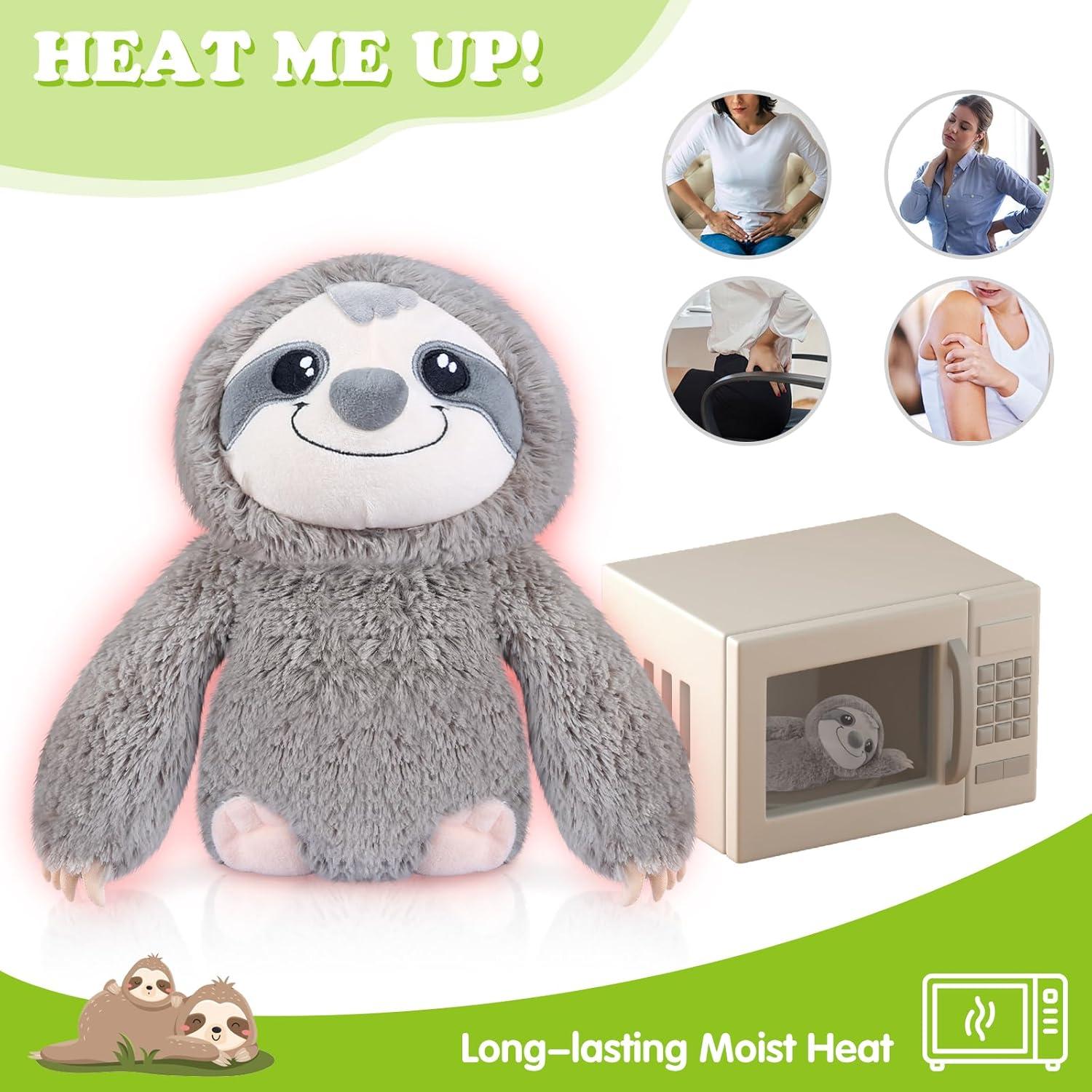 SuzziPad Perezoso Calentable 27.9 cm Alivio Ansiedad Gris