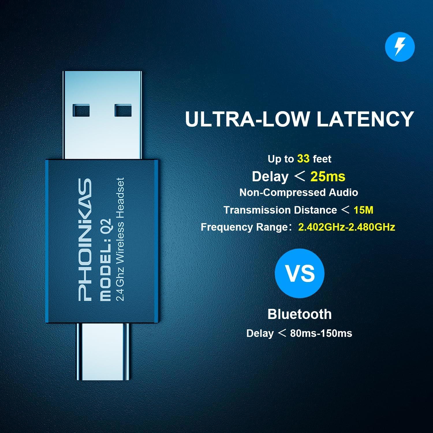 Auriculares Inalámbricos YOTMS Q2 Gamer 7.1 Sonido Surround