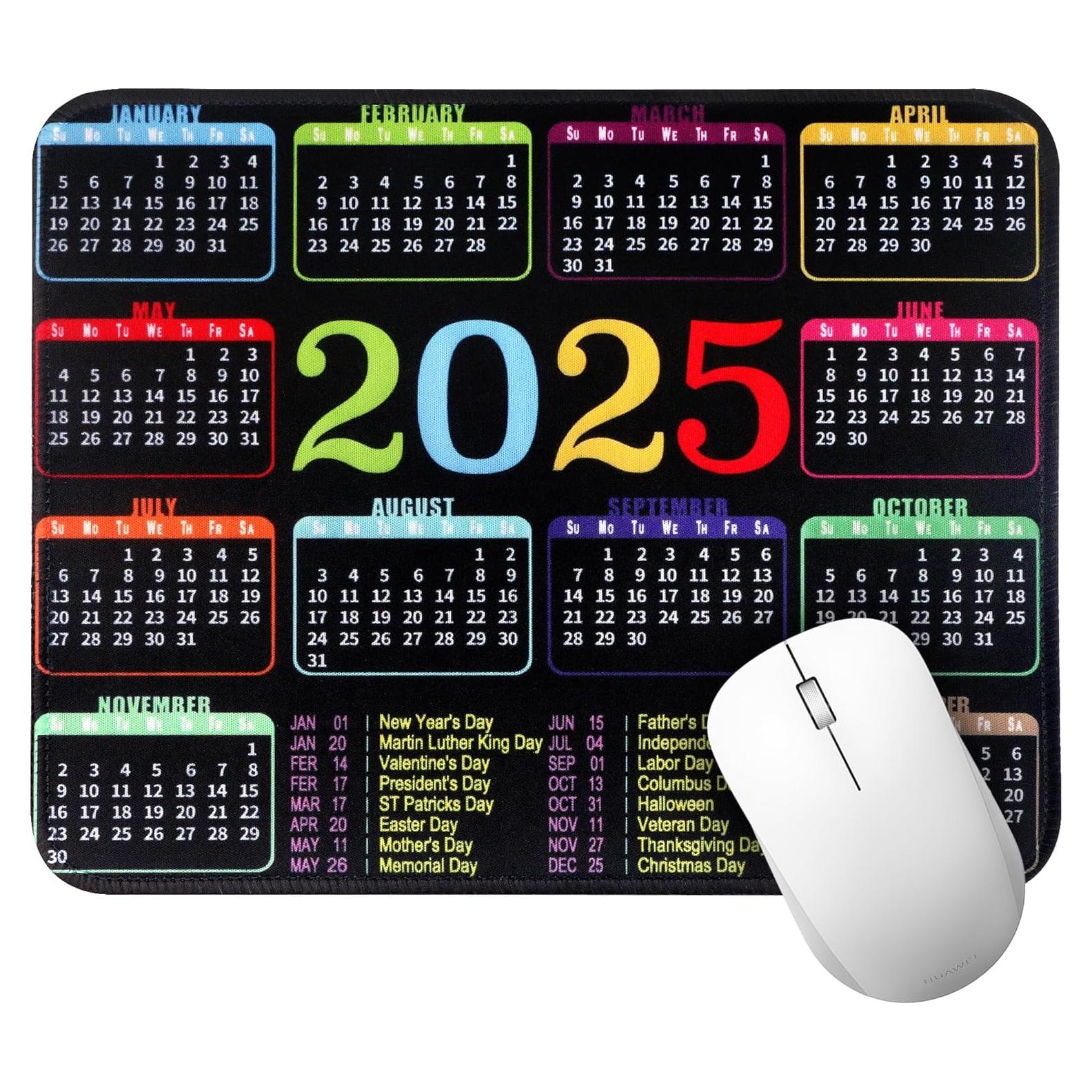 Alfombrilla de Ratón BPTAKOO Calendario 2025 Antideslizante