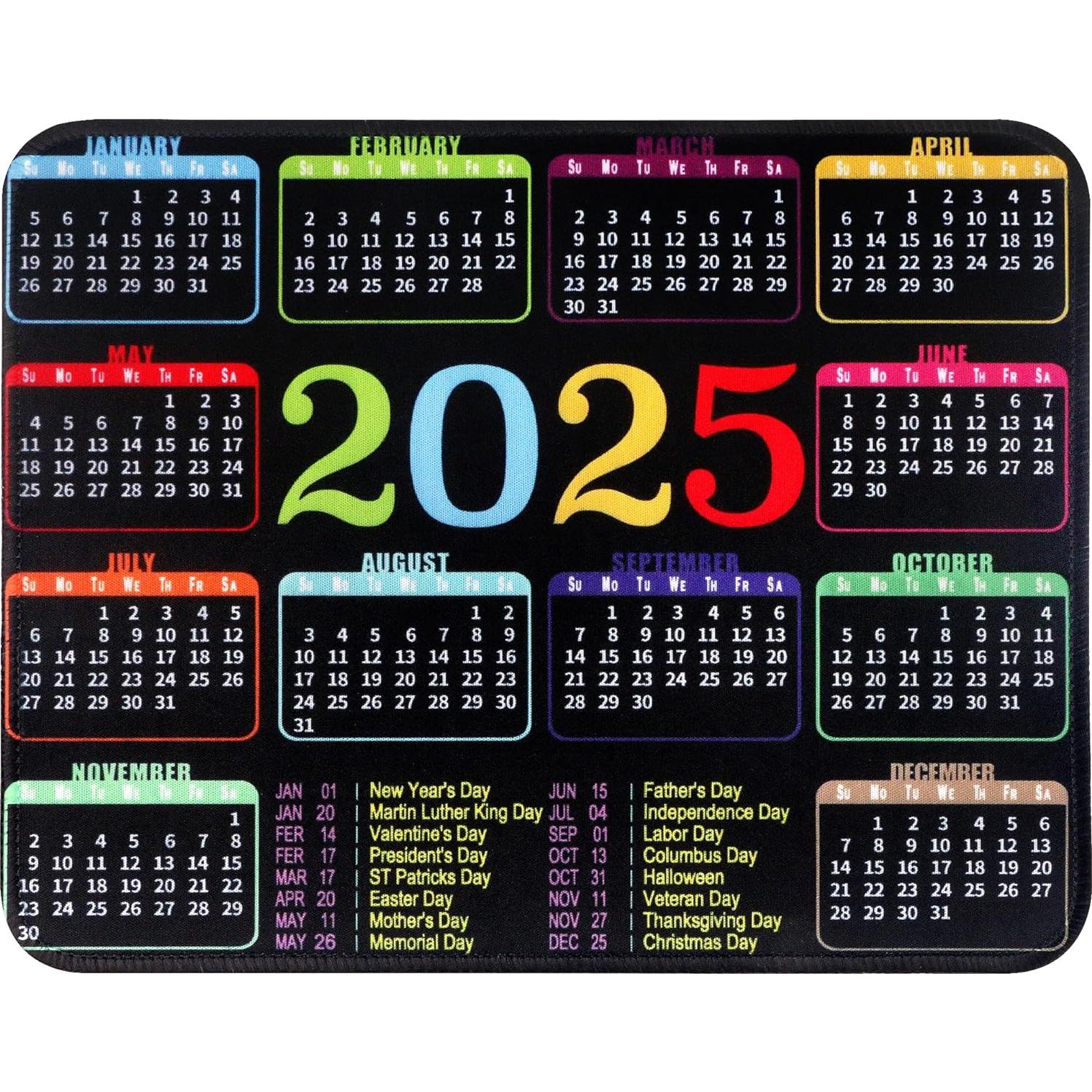 Alfombrilla de Ratón BPTAKOO Calendario 2025 Antideslizante