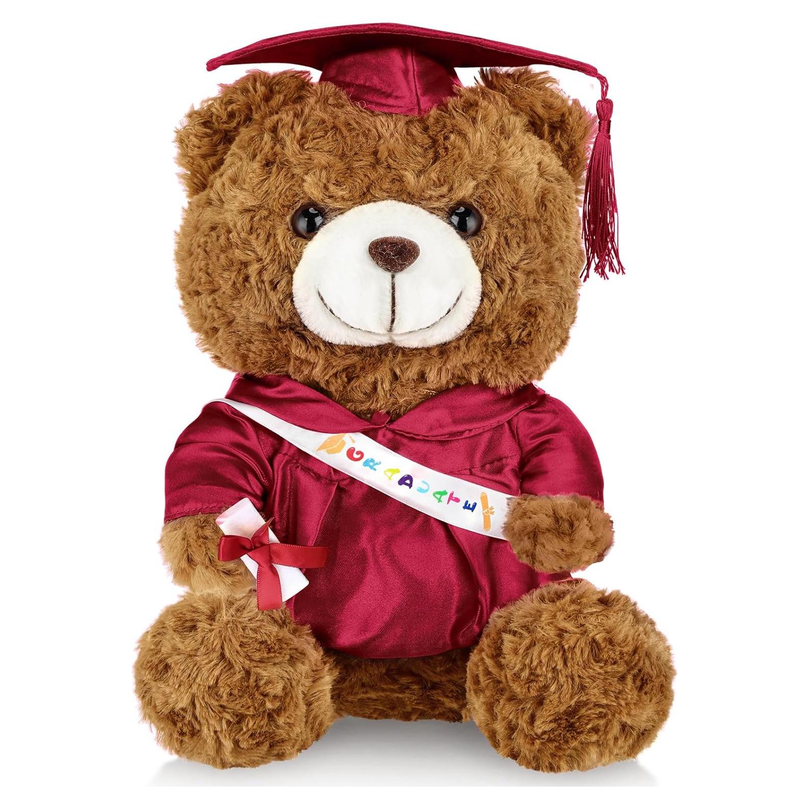 Oso de Peluche Graduado 2025 Hollowfly 22.86 cm Rojo Oscuro