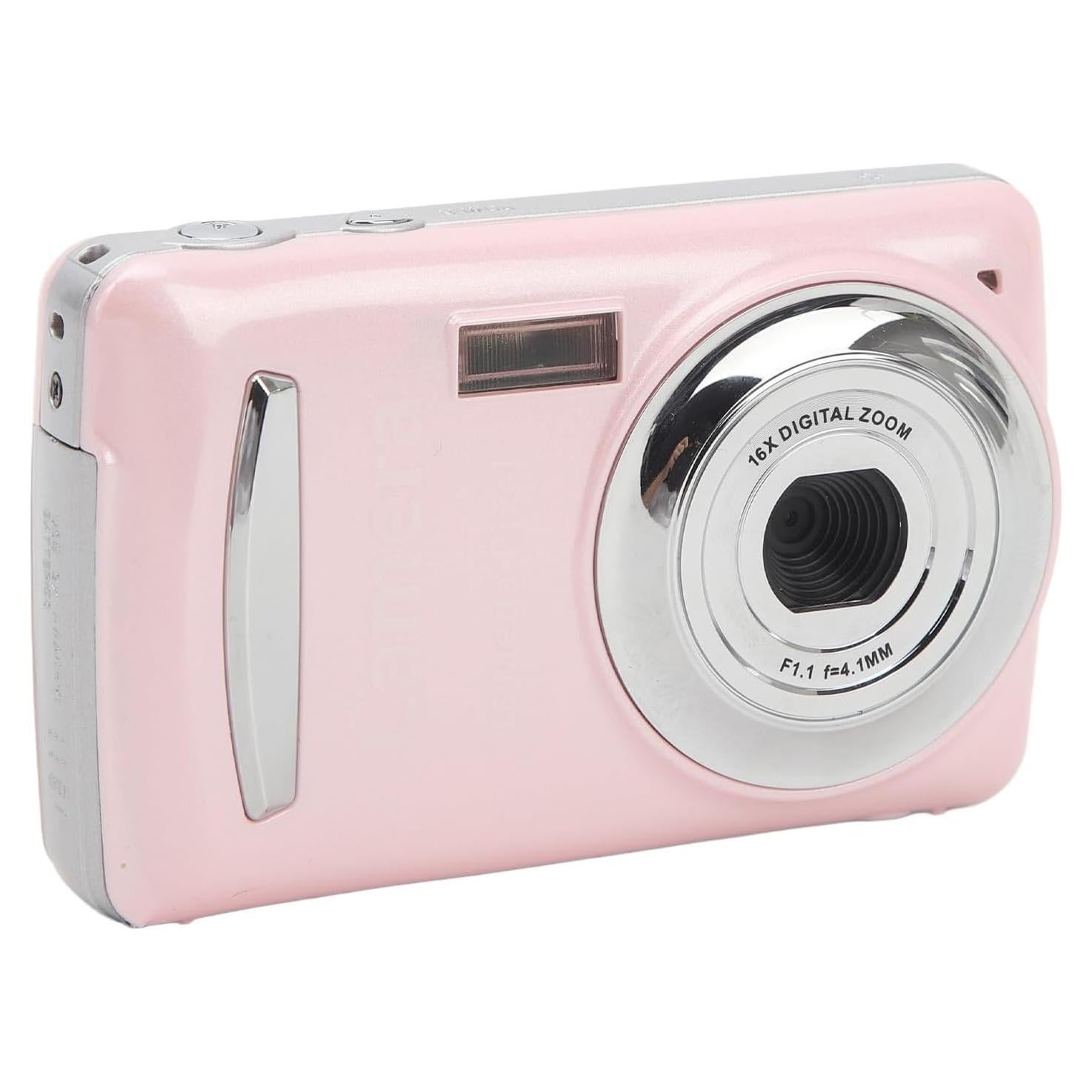 Cámara Digital Pomya 16MP 1080P FHD Rosa con Zoom 16X