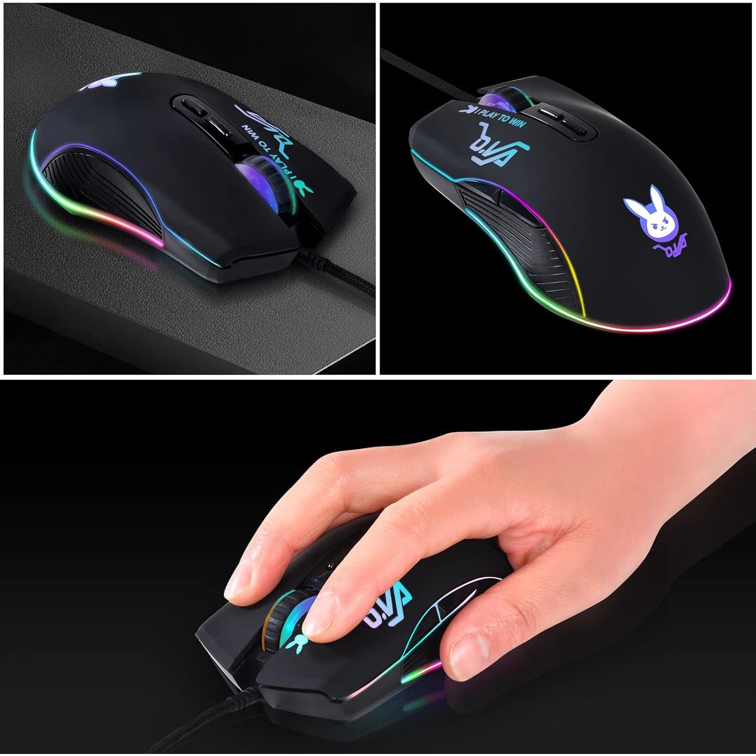 Ratón óptico mecánico Greshare USB 7200 DPI 12 colores