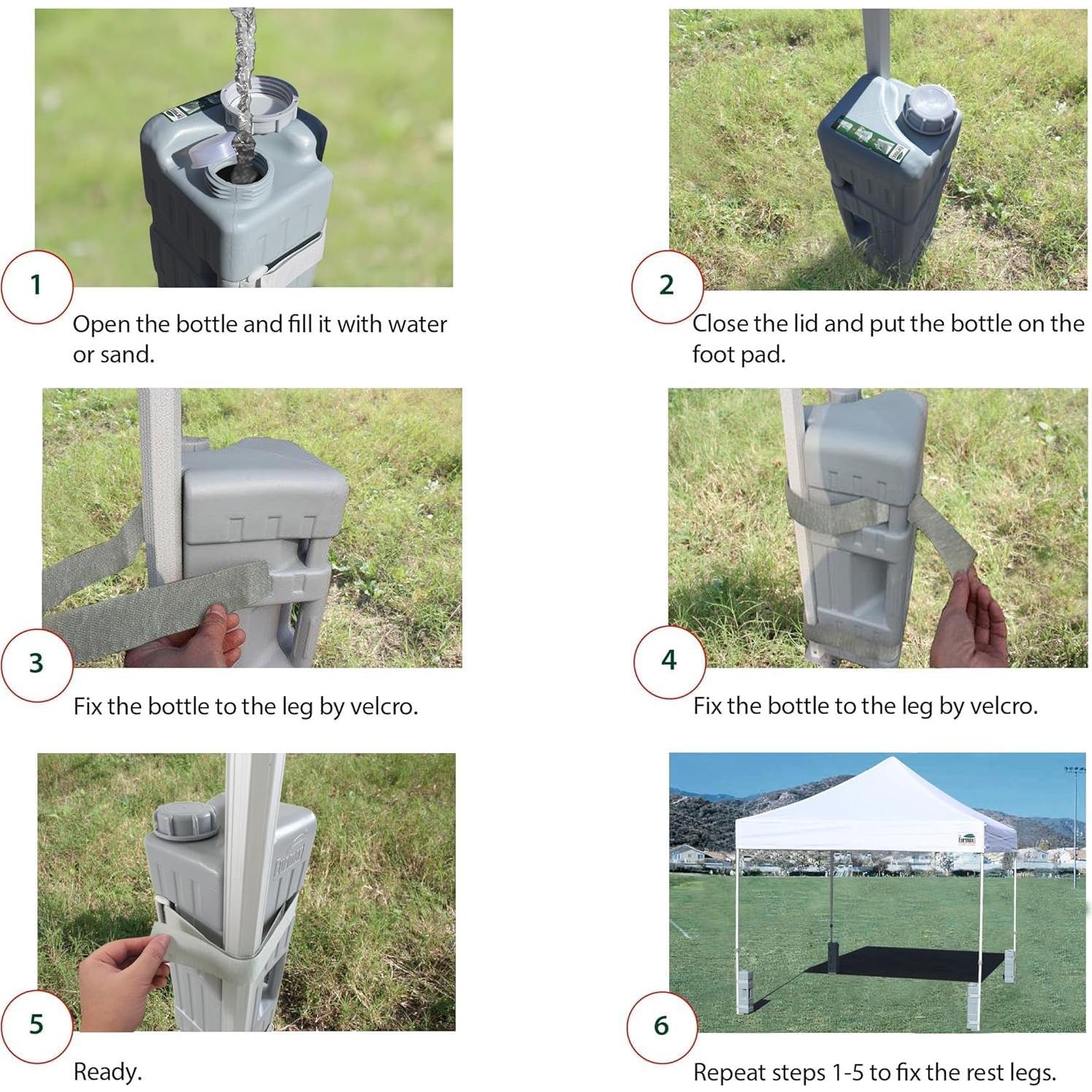 Pesos de Agua para Toldo Eurmax - 4 Pcs, 56.24 kg Capacidad