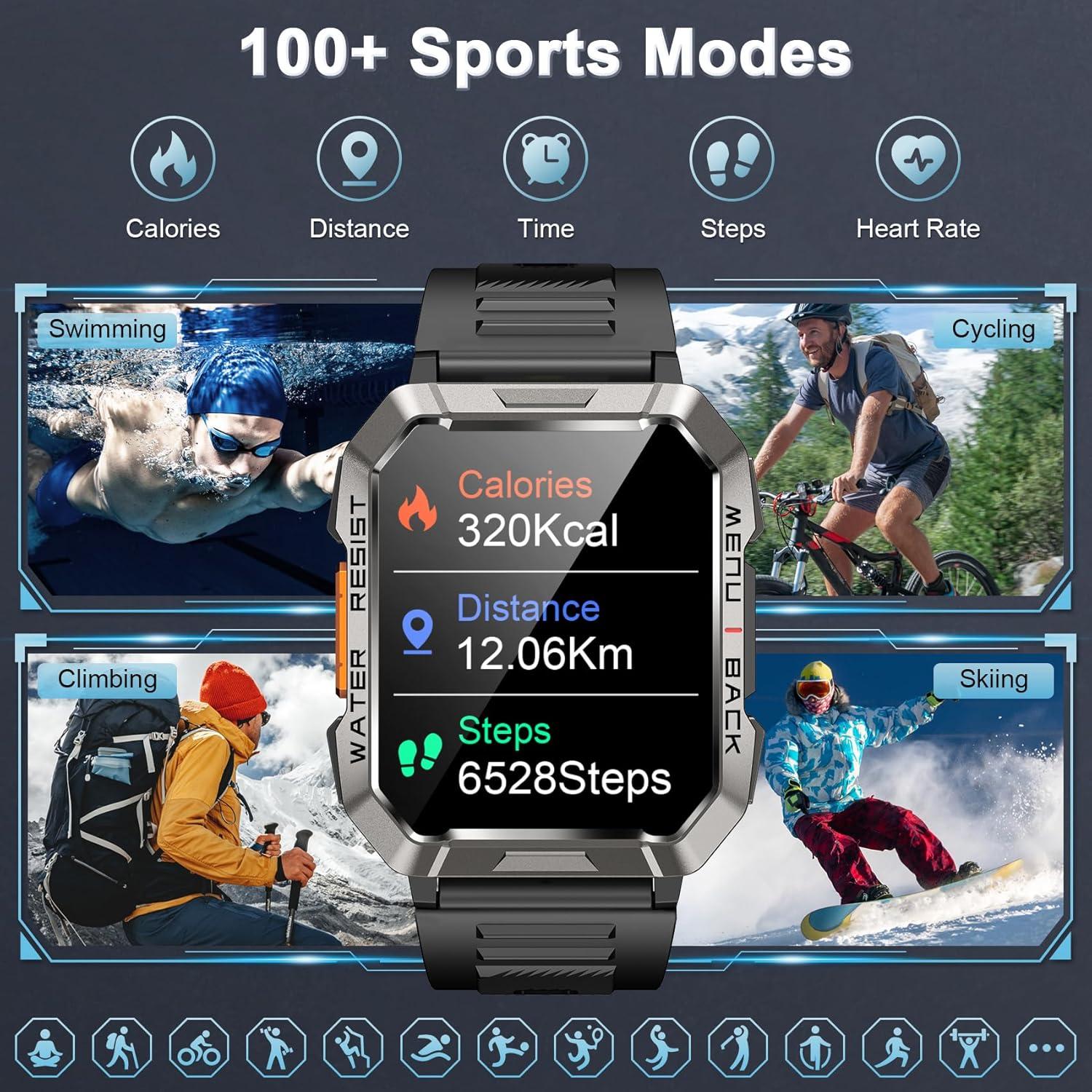 Reloj Inteligente Blackview W60 Militar con Linterna y 100 Días