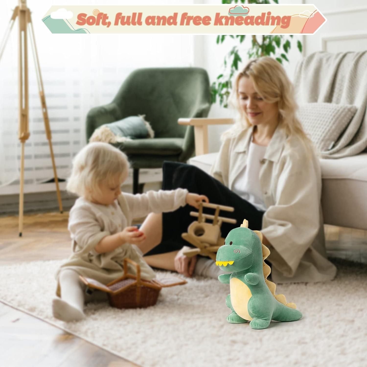 Dinosaurio de Peluche Verde Adorlynetty 30.99 cm Suave