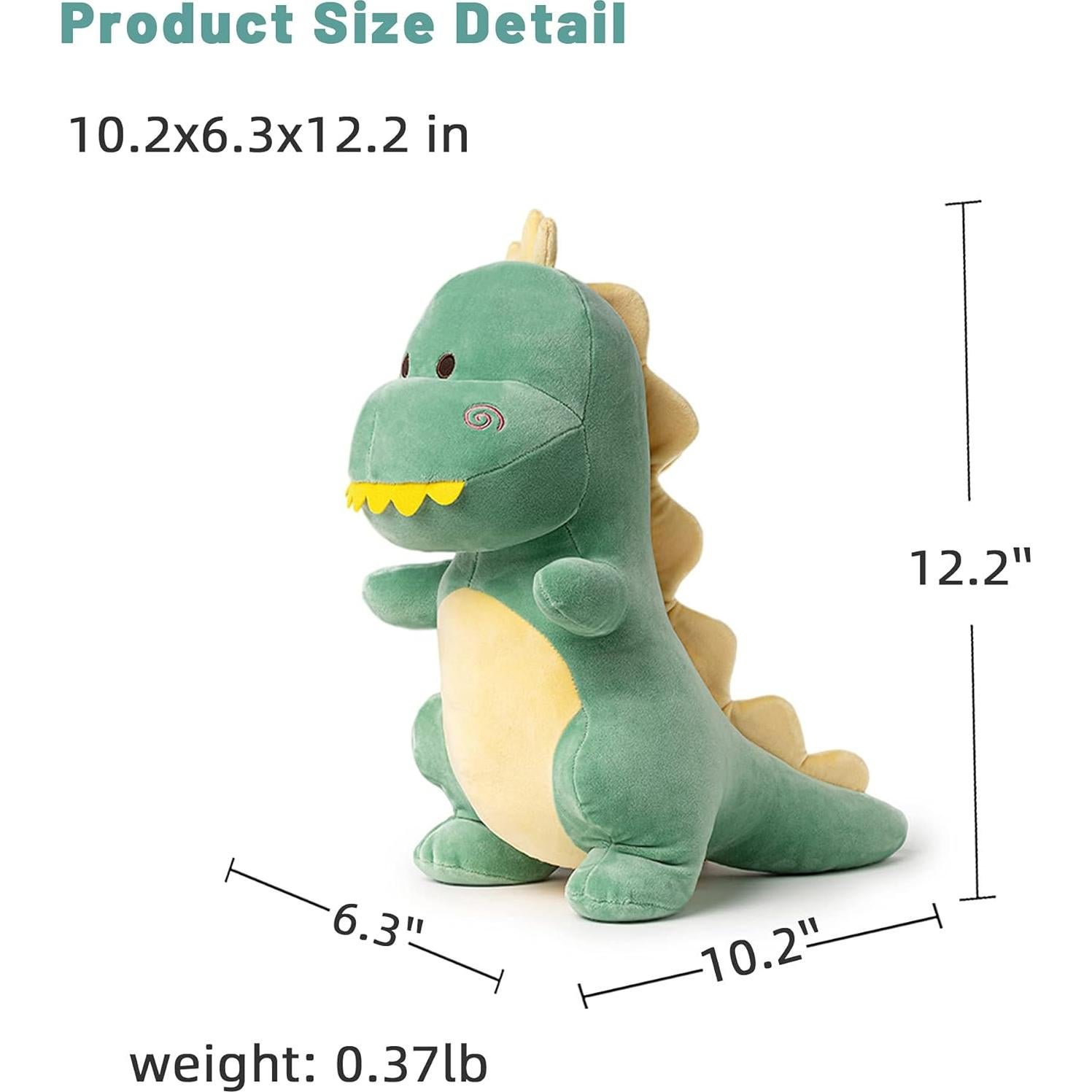 Dinosaurio de Peluche Verde Adorlynetty 30.99 cm Suave