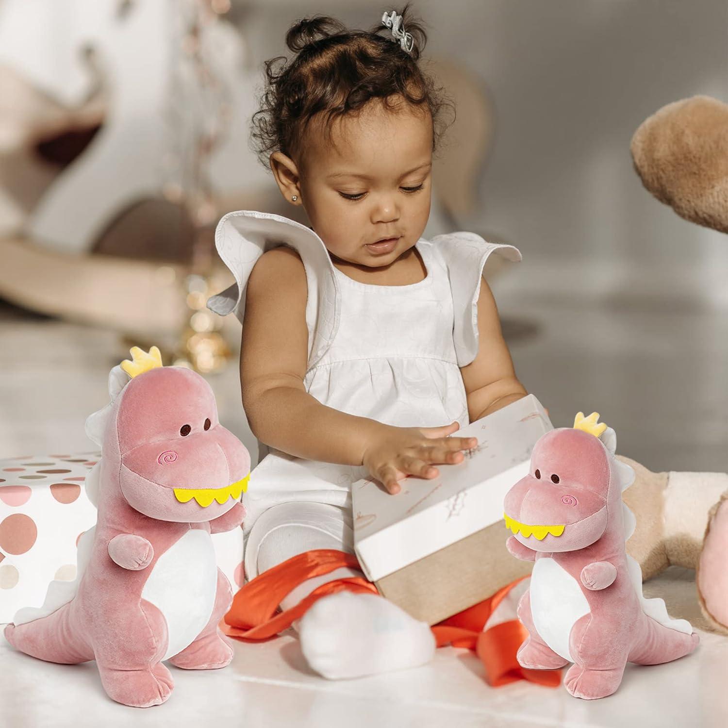 Peluches Dinosaurio Rosa Adorlynetty 39.88 cm Suave