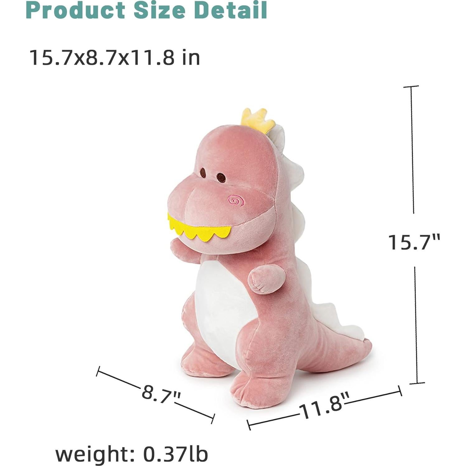 Peluches Dinosaurio Rosa Adorlynetty 39.88 cm Suave