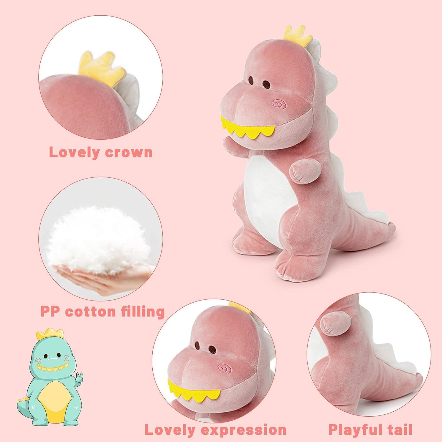 Peluches Dinosaurio Rosa Adorlynetty 39.88 cm Suave