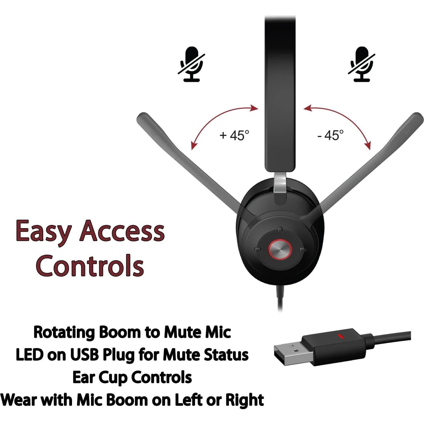 Auriculares USB Cyber Acoustics HS-2000 con micrófono y cancelación de ruido