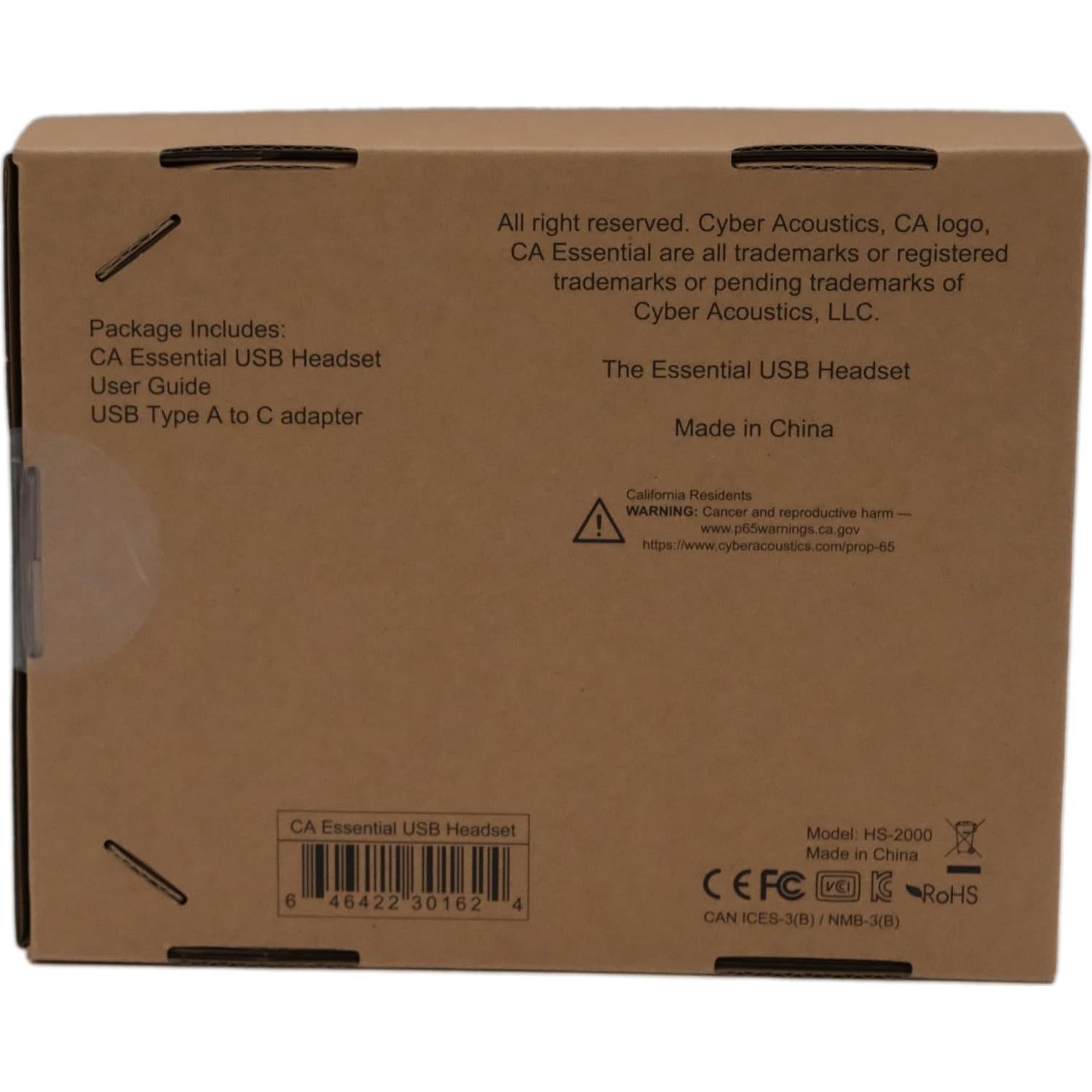 Auriculares USB Cyber Acoustics HS-2000 con micrófono y cancelación de ruido