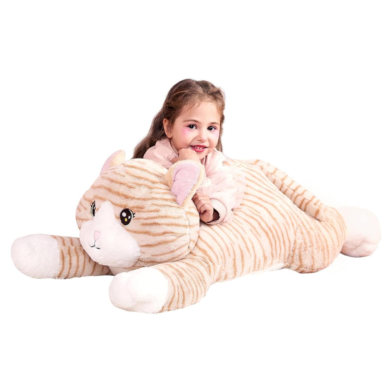 IKASA Gato de Peluche Gigante 77.8x30x25cm Naranja