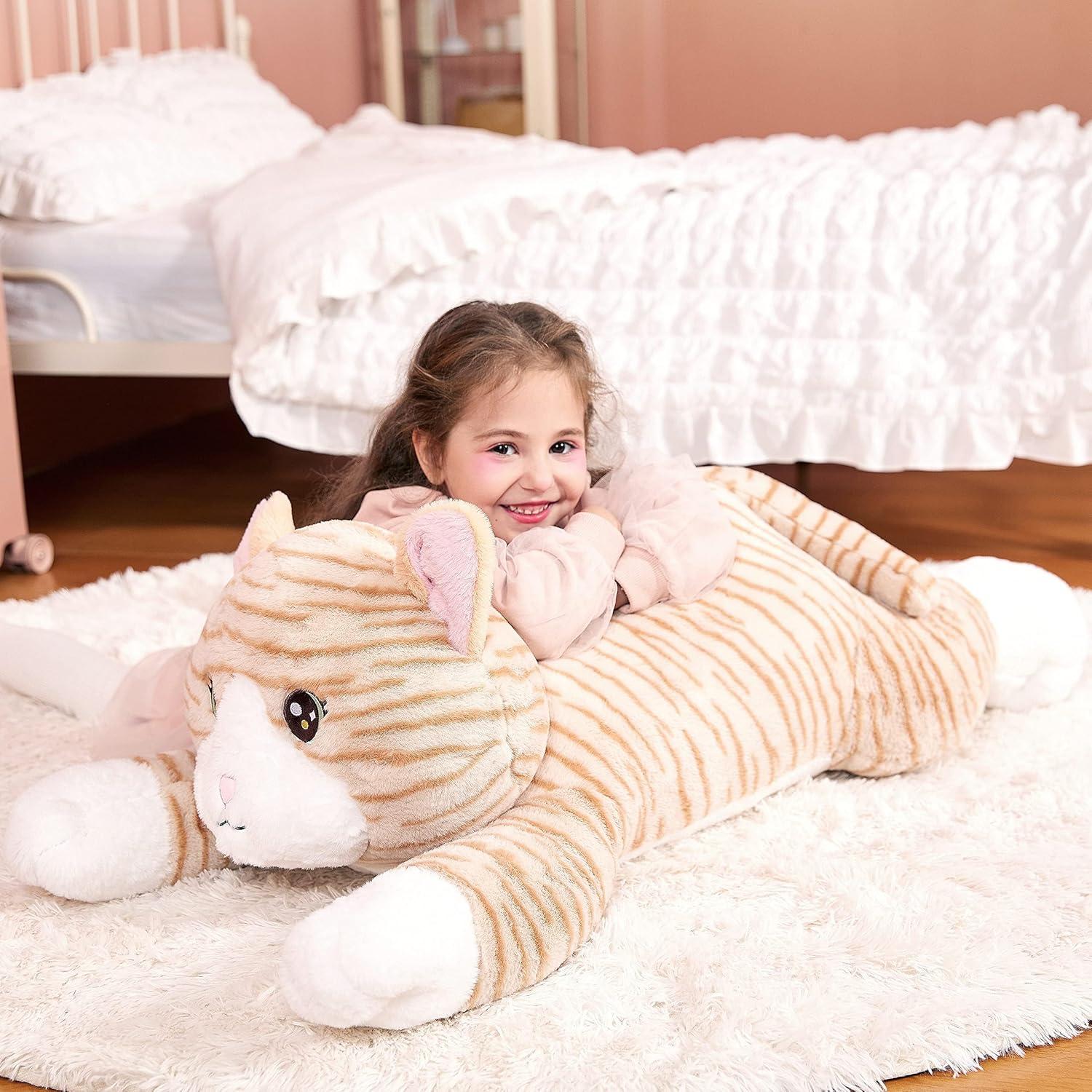 IKASA Gato de Peluche Gigante 77.8x30x25cm Naranja