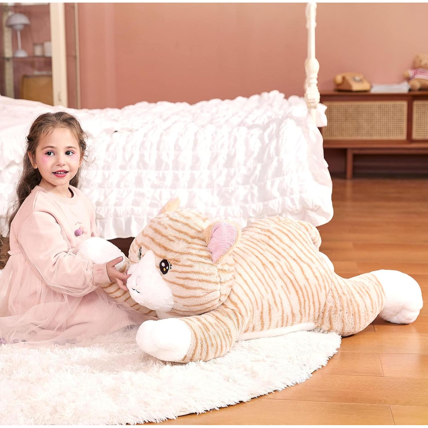 IKASA Gato de Peluche Gigante 77.8x30x25cm Naranja