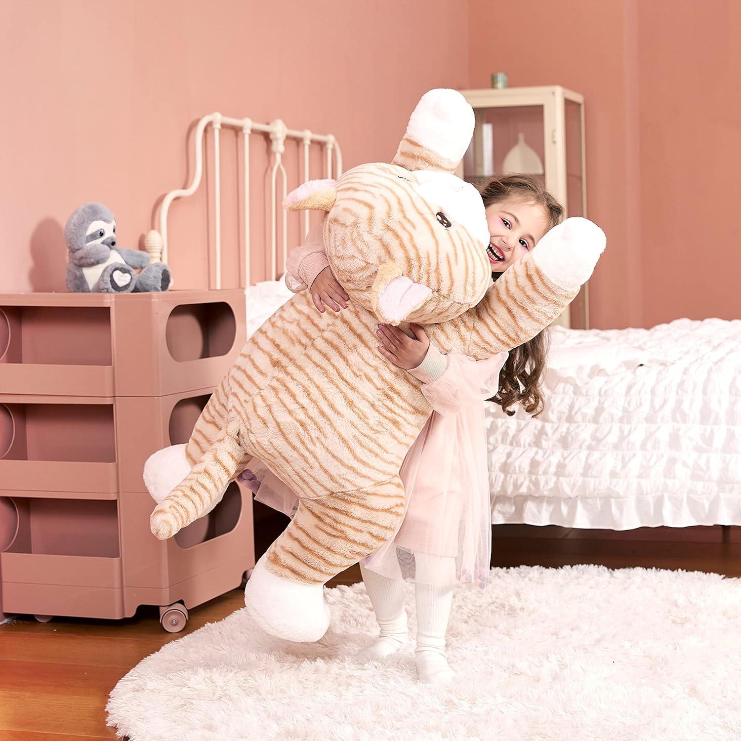 IKASA Gato de Peluche Gigante 77.8x30x25cm Naranja